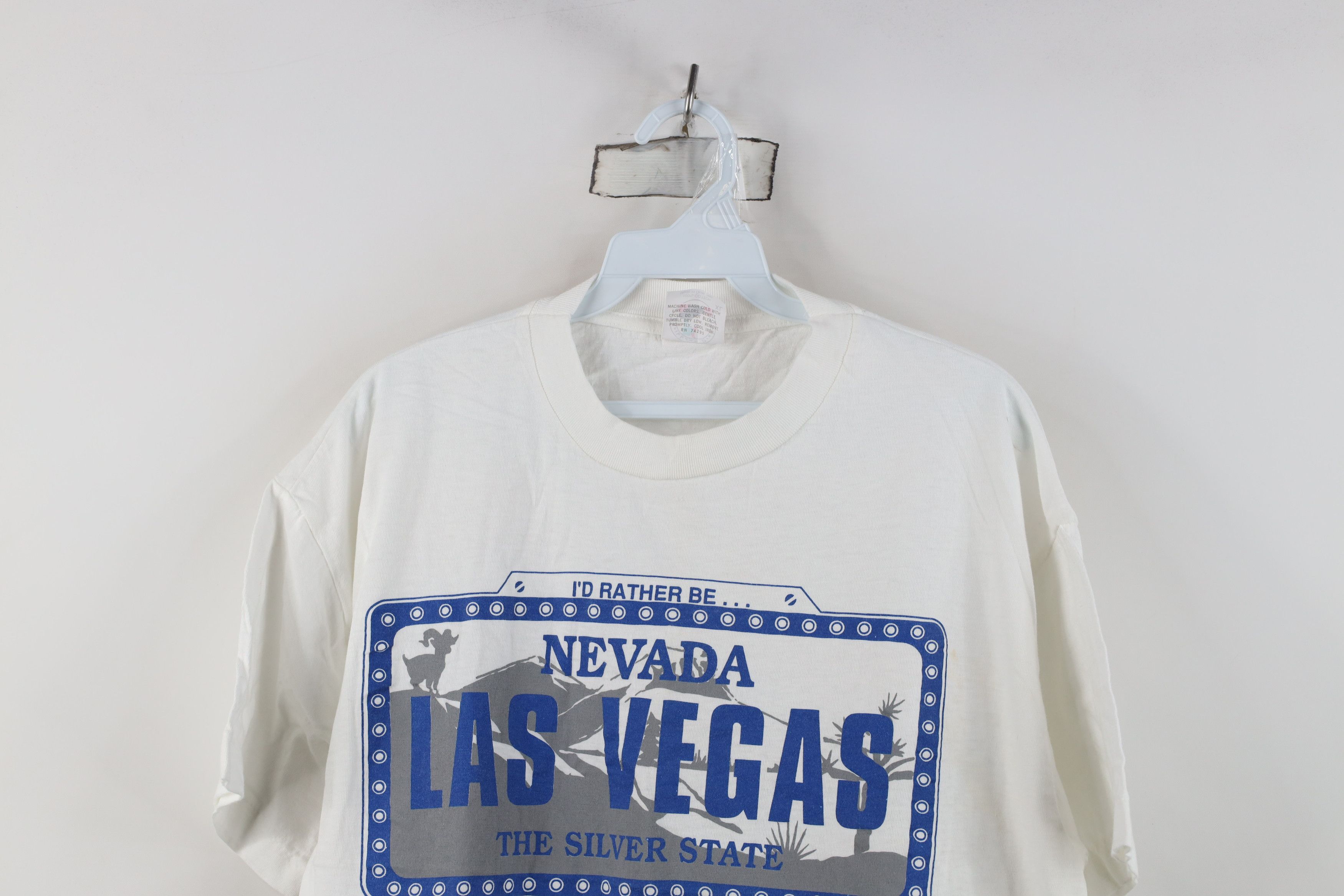 Vintage Vintage 90s Streetwear Nevada Las Vegas License T-Shirt Size US XL / EU 56 / 4 - 2 Thumbnail