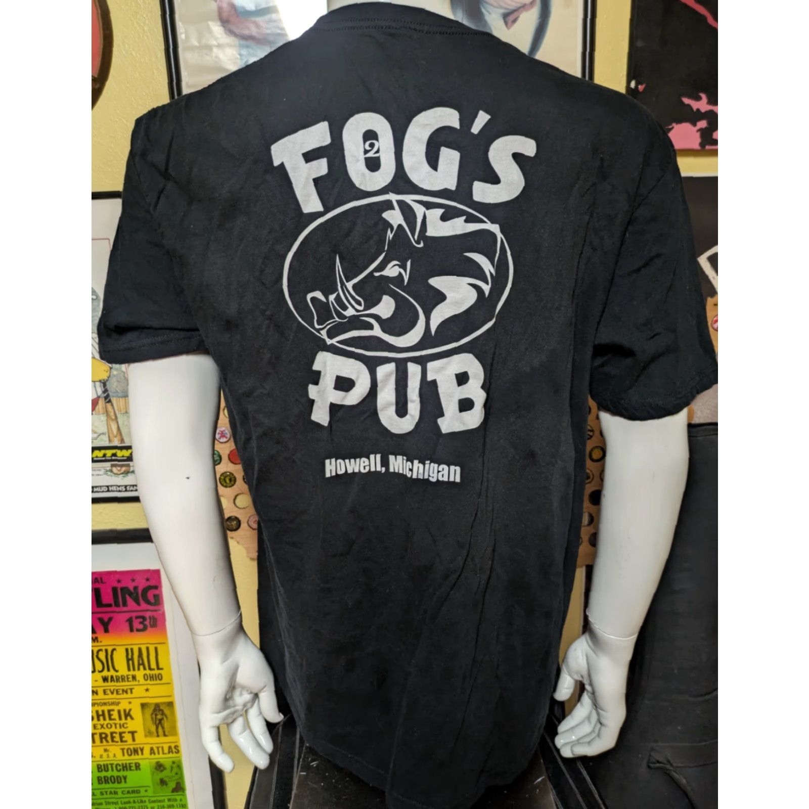 Vintage 2Fog's Pub Speakeasy Howell MI T Shirt Large Black Cotton Men Size US L / EU 52-54 / 3 - 2 Thumbnail