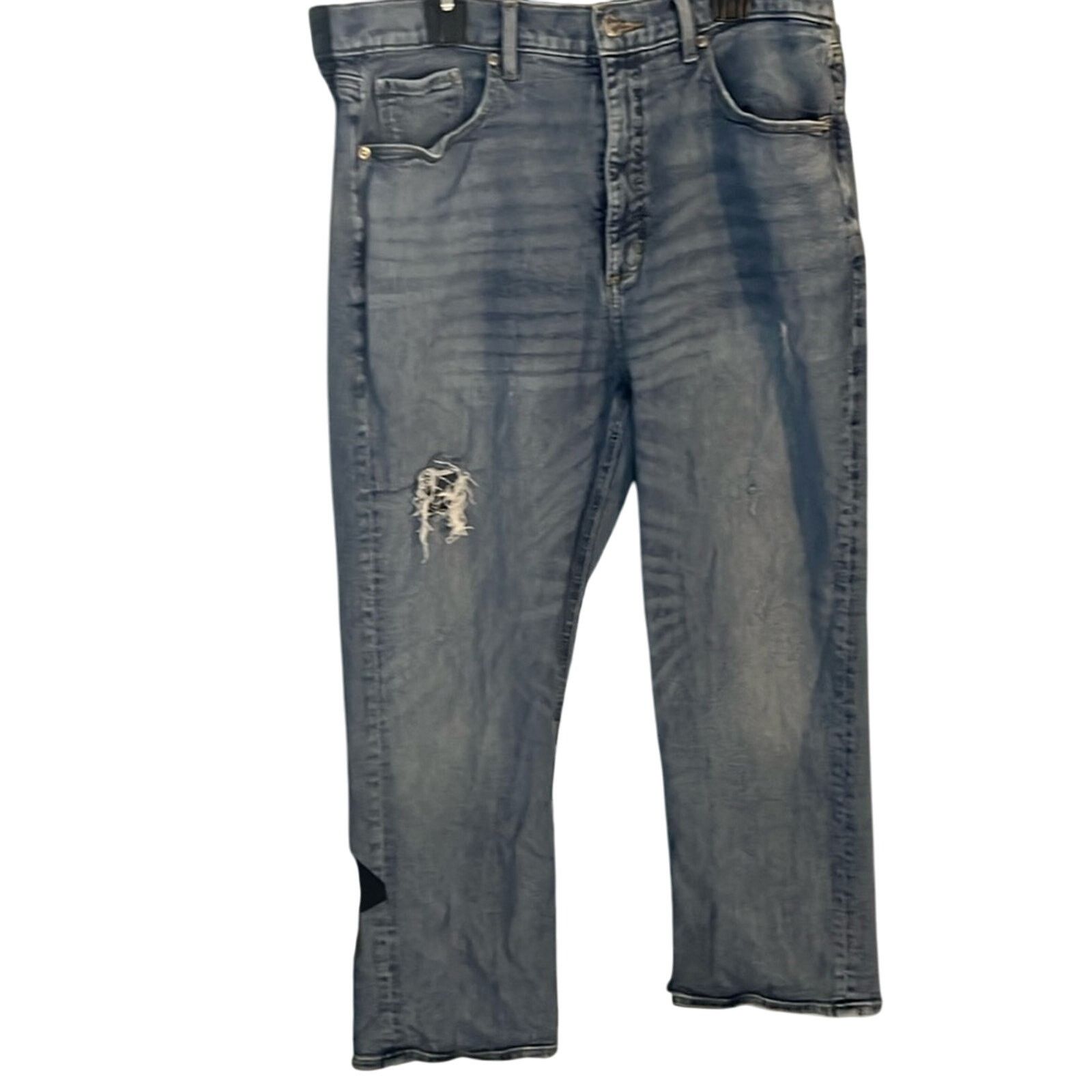 Loft Loft high waist straight crop distressed jeans size 12 Size 31" - 1 Thumbnail
