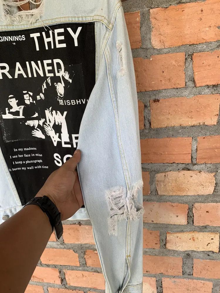 Misbhv SS16 ripped DRAINED washed blue denim jacket Size US M / EU 48-50 / 2 - 7 Thumbnail