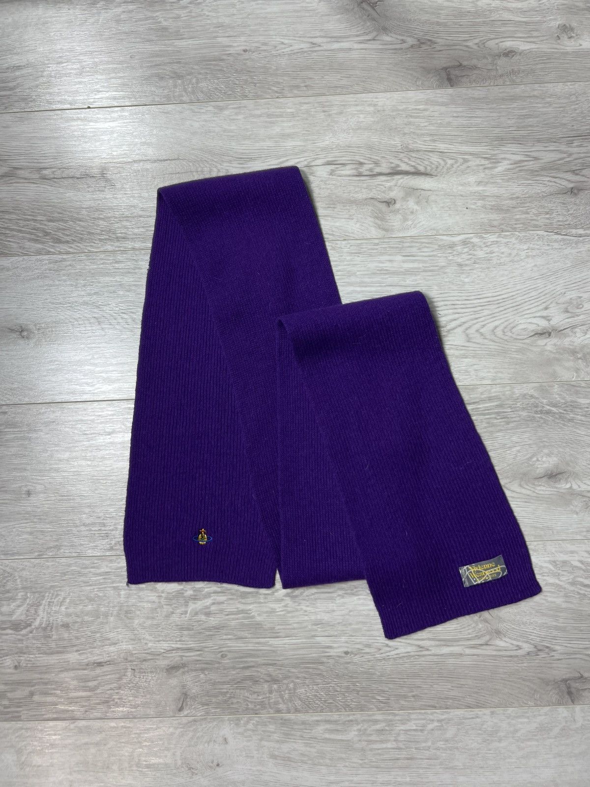 Vivienne Westwood Vivienne Westwood Ribbed Scarf Muffler Embroidered Orbs Logo Size ONE SIZE - 3 Thumbnail