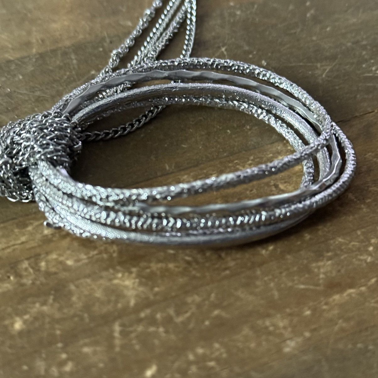 Other Silver tone multi strand open oval pendant necklace Size ONE SIZE - 4 Thumbnail