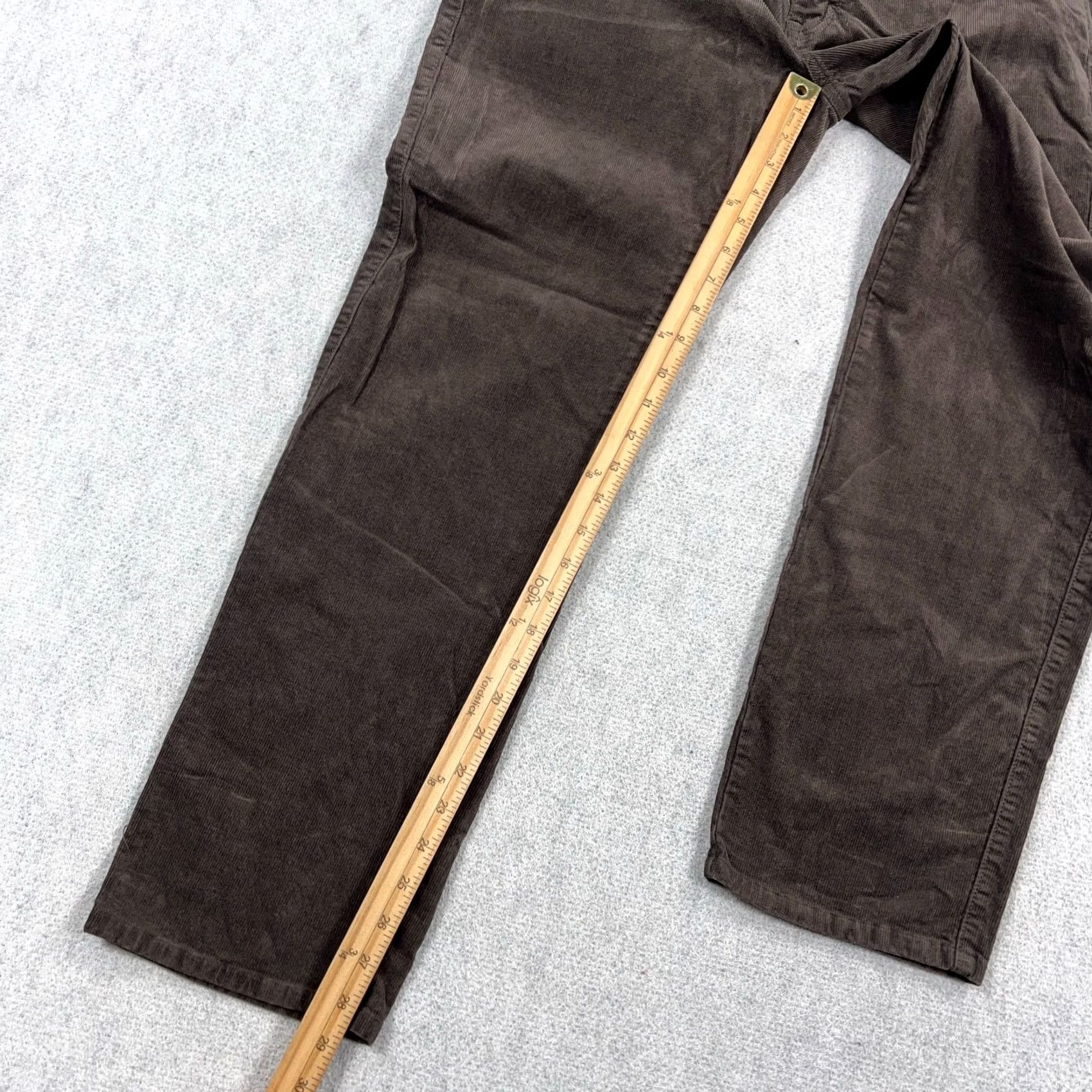 Peter Millar Peter Millar Corduroy Pants Men 33x28 Dark Brown Chino Dress Utility Chocolate Charcoal Brown Cotton Straight Flat Front 5-Pocket Regular Size US 33 - 5 Thumbnail