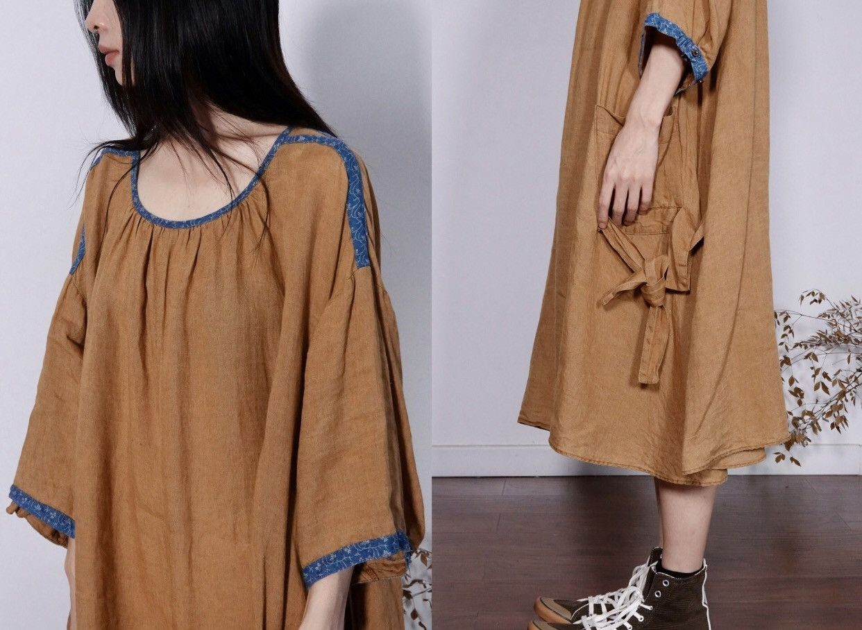 Kapital KAPITAL Hirata Kazuhiro floral blue border hemp skirt Size XS / US 0-2 / IT 36-38 - 5 Thumbnail