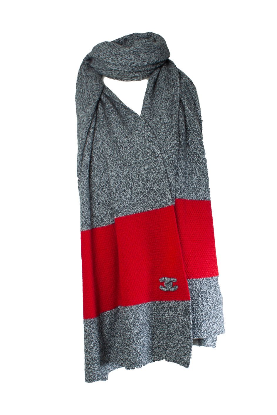 Chanel Chanel, Oversized cashmere scarf with cc logo Size ONE SIZE - 2 Thumbnail