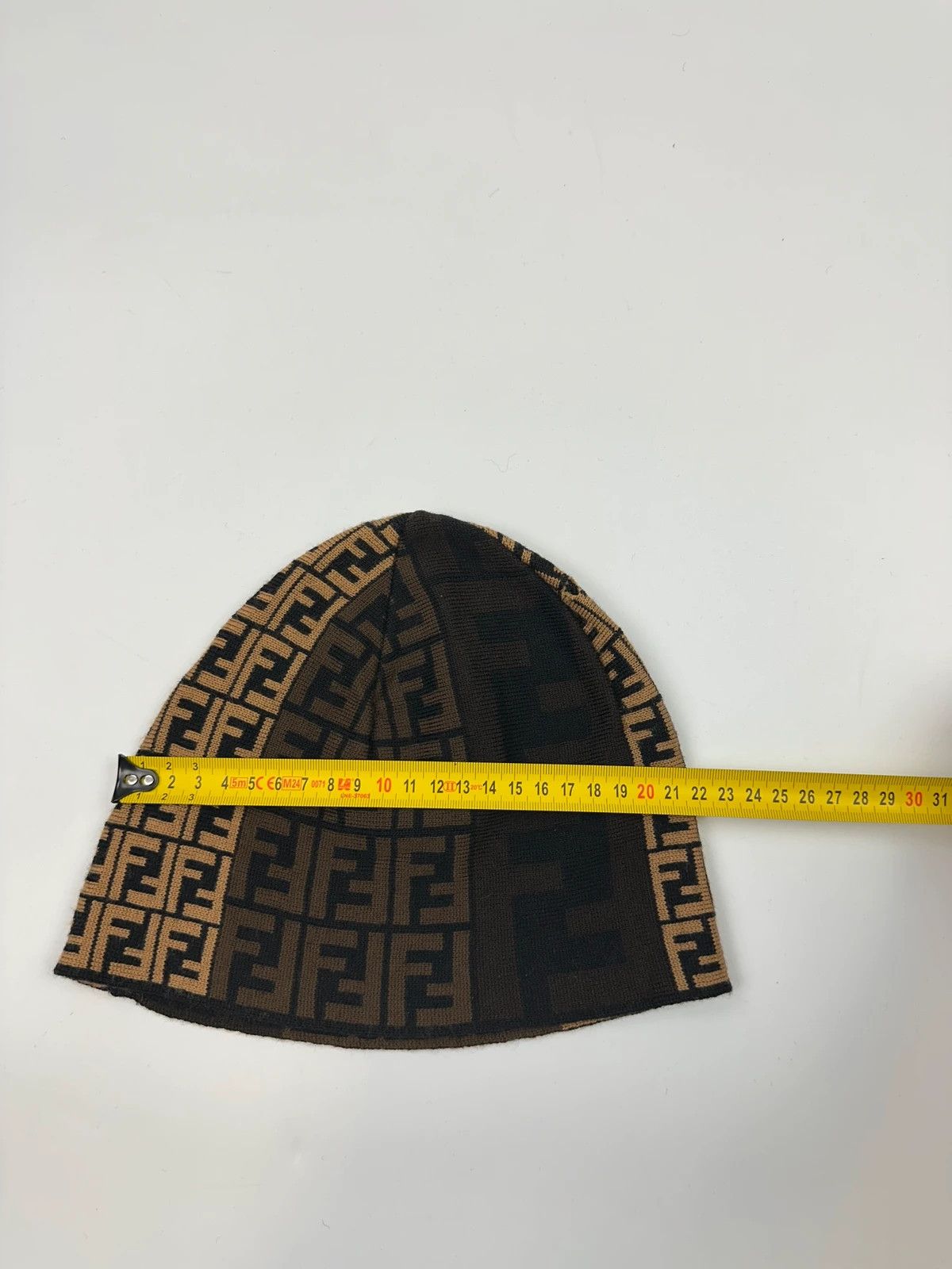 Fendi Fendi FF Zucca Monogram Beige Brown Wool Beanie Size ONE SIZE - 9 Thumbnail