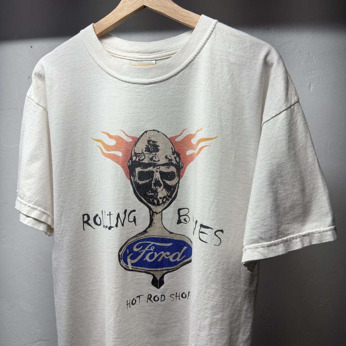 Vintage Rolling Bones Hot Rod Shop Shirt Skull Flame ERD Grunge WCC Size US L / EU 52-54 / 3 - 4 Thumbnail