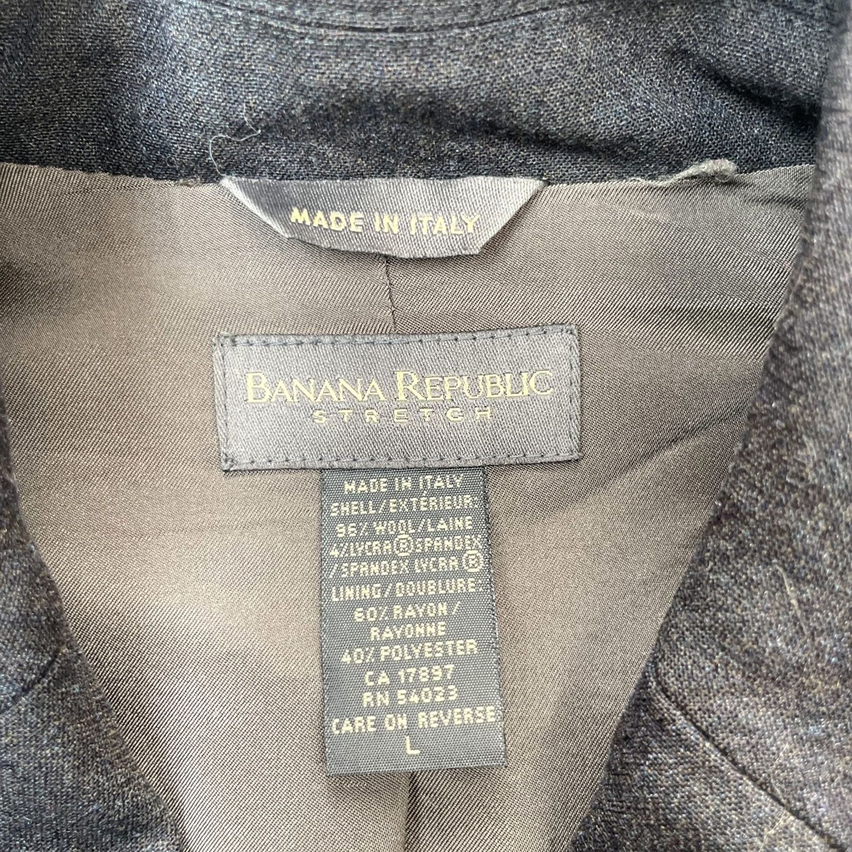 Banana Republic Banana Republic Blazer Jacket Womens Large Gray Wool Blend Lined Notch Tuxedo Style 40 in Chest Regular Fit Size L / US 10 / IT 46 - 3 Thumbnail