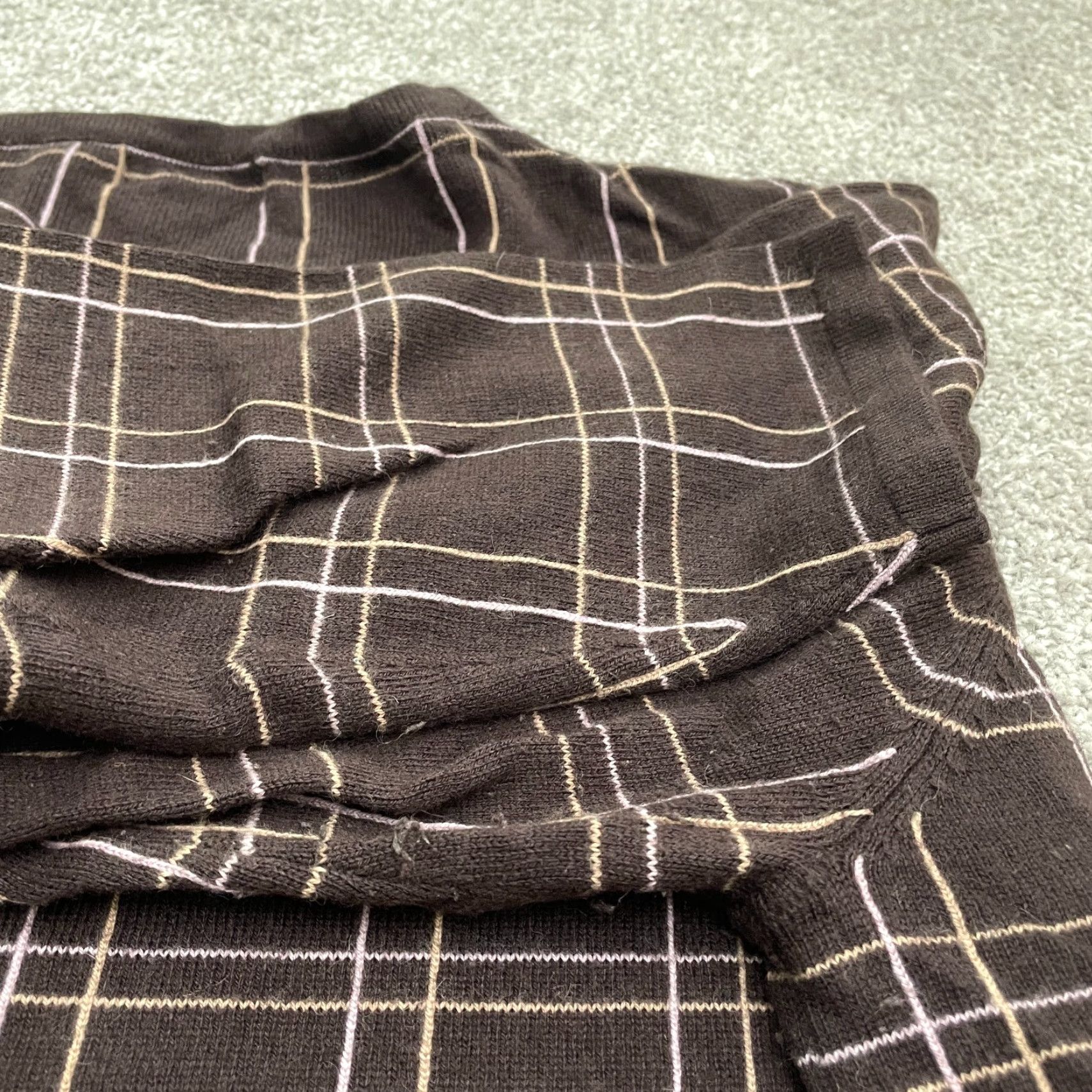 Vintage Grace Dane Lewis Sweater Women 2XL Brown Check Crew Neck Knit All Seasons Designer Womens Size XXL / US 16-18 / IT 52-54 - 5 Thumbnail