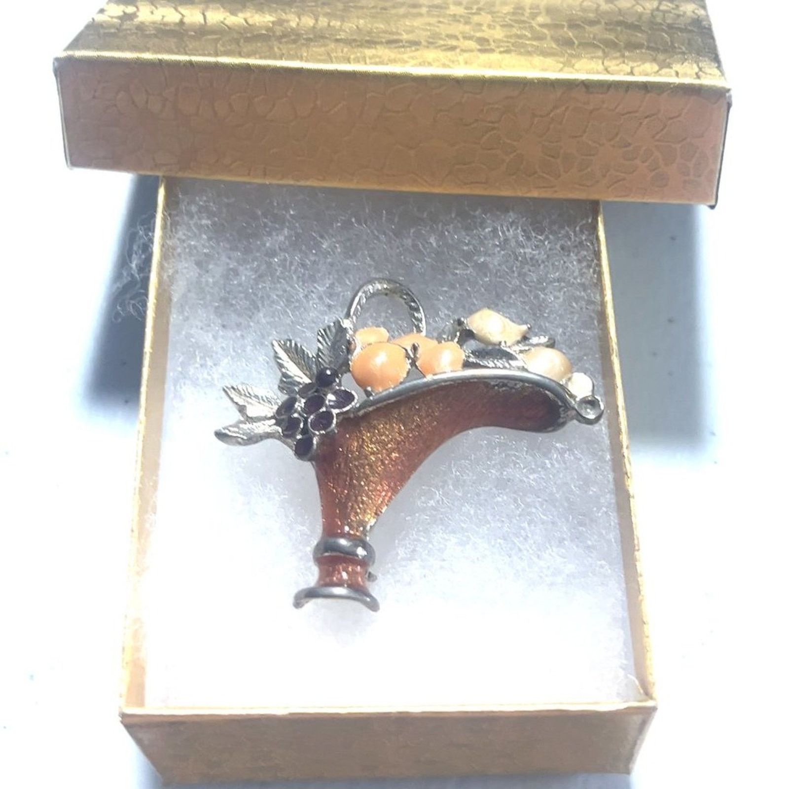 & Other Stories Vintage - Signed - Lia Sophia Basket with Fruit Brooch Size ONE SIZE - 4 Thumbnail