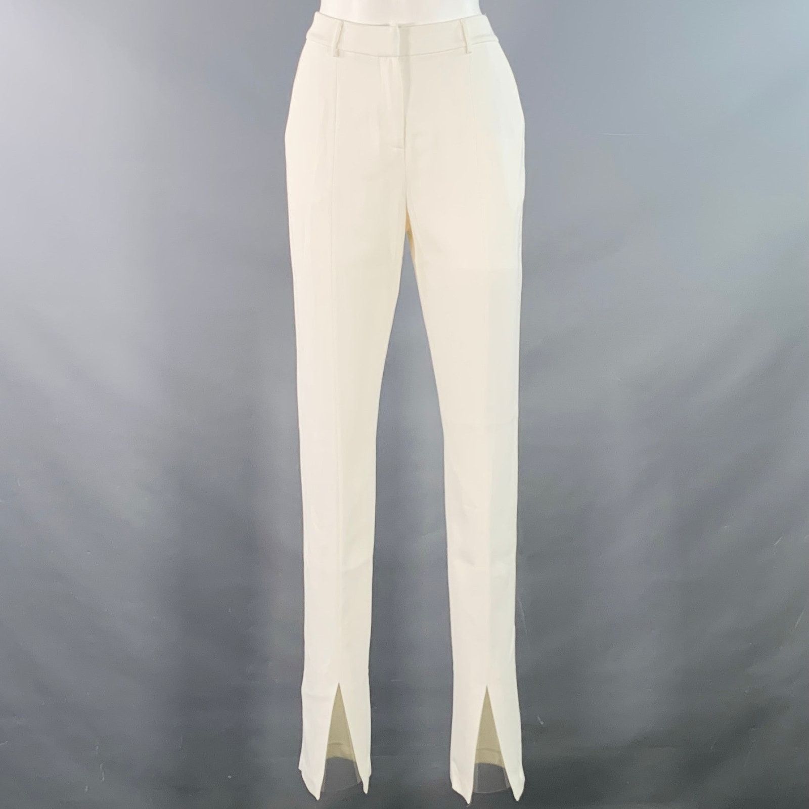 Ramy Brook Size 2 Ivory Viscose Blend Tapered Zip Fly Dress Pants Size 26" / US 2 / IT 38 - 1 Thumbnail