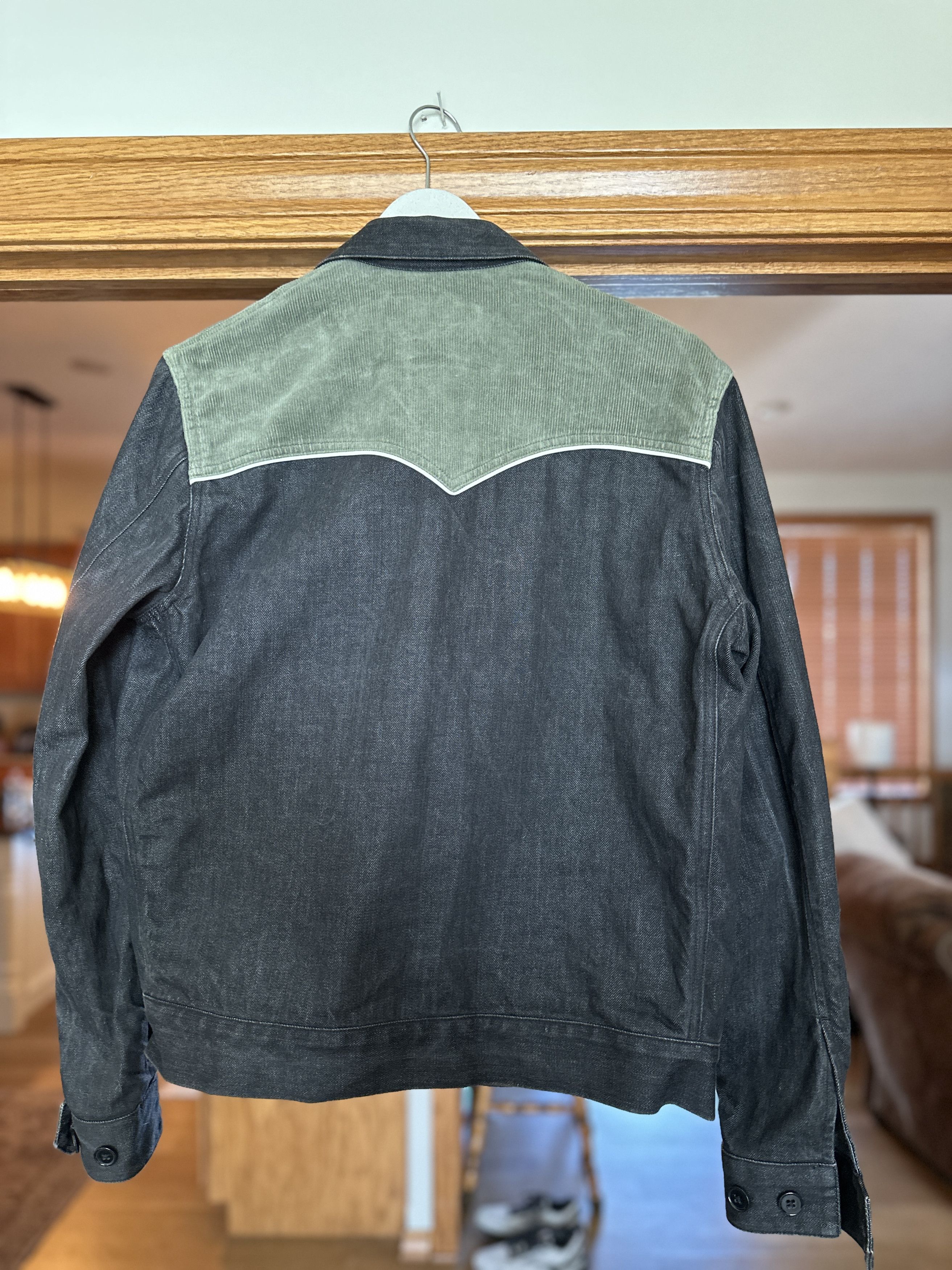Basic Rights Two Tone Denim and Corduroy Western Jacket - Green and Black Size US S / EU 44-46 / 1 - 2 Thumbnail