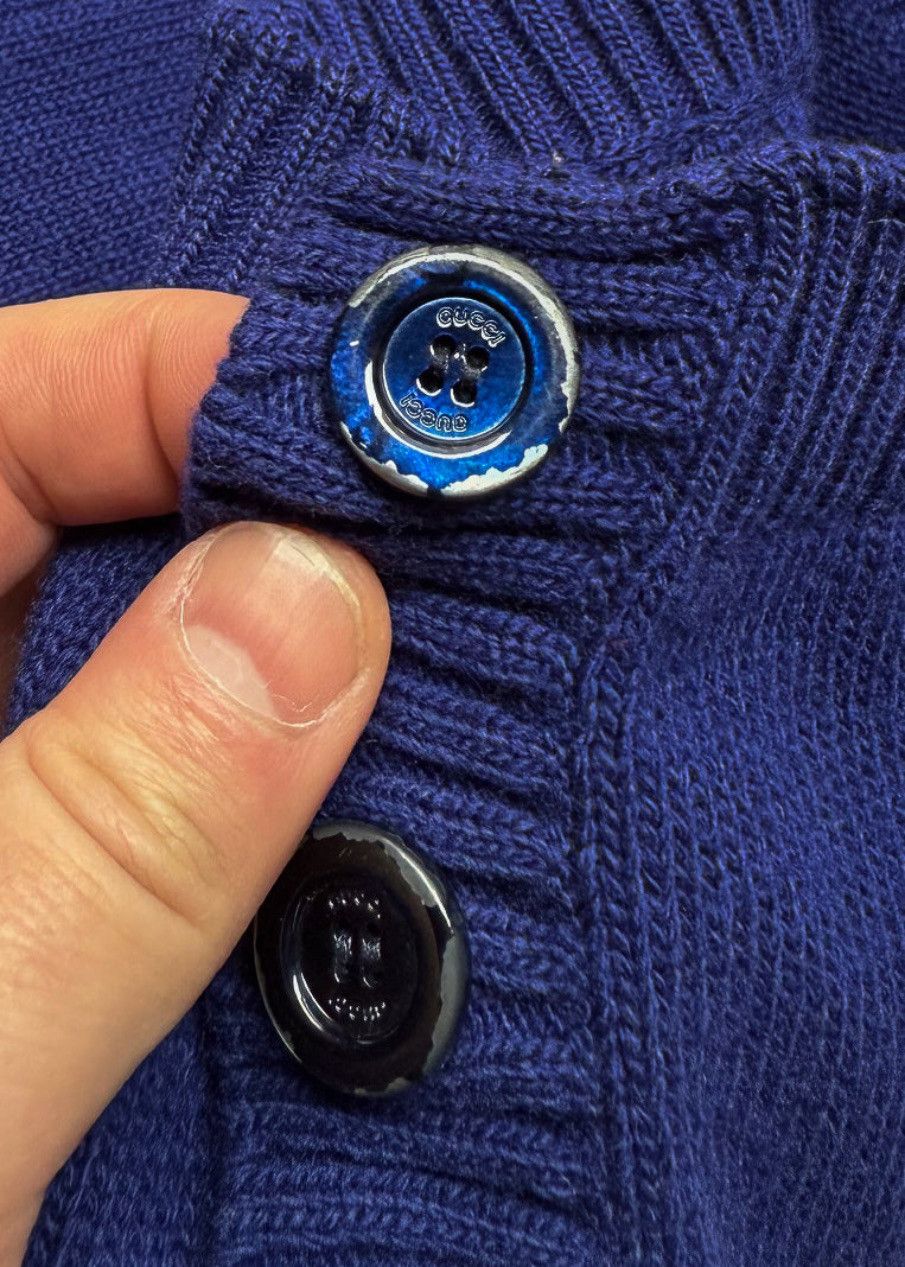 Gucci Gucci Blue GG Embroidery Wool Cardigan Sweater - SMALL Size S / US 4 / IT 40 - 12 Thumbnail