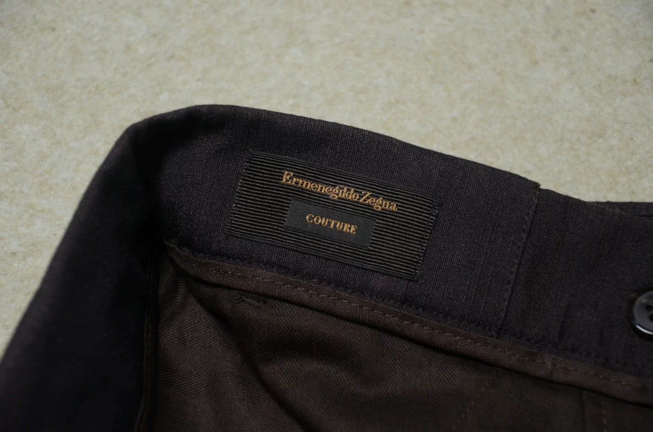 Ermenegildo Zegna Zegna XXX 100% Silk Dark Brown Trousers 48 Size 48S - 8 Thumbnail
