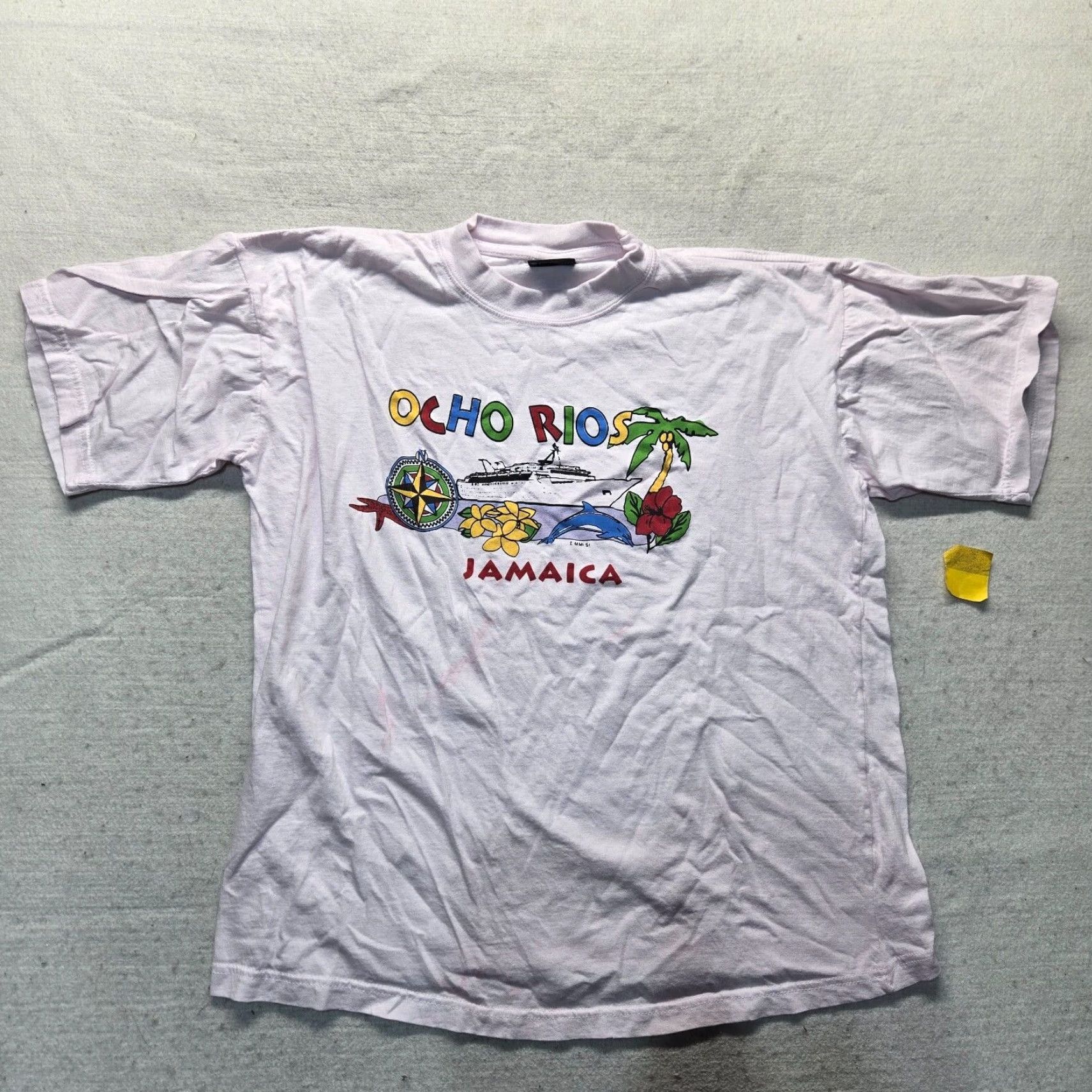 Vintage VINTAGE Ocho Rios Jamaica Shirt Adult Large Pink Beach 90s Mens T-Shirt Tee Size US L / EU 52-54 / 3 - 2 Thumbnail