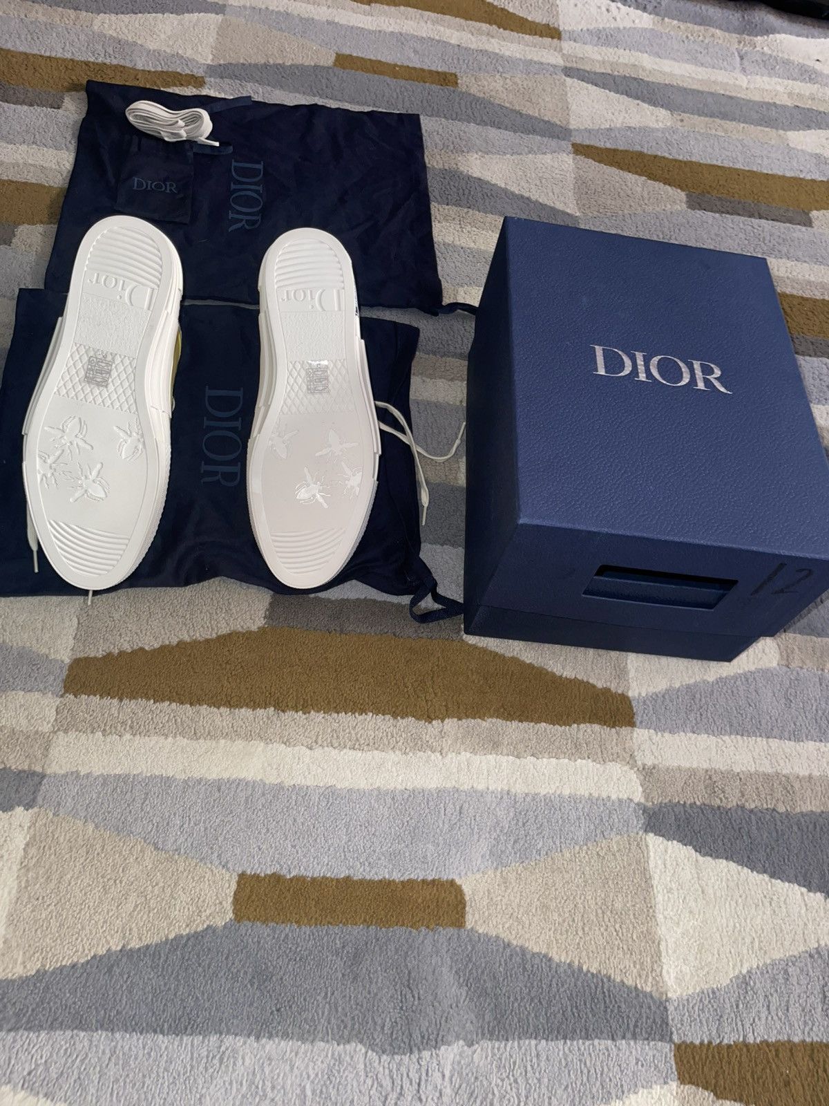Dior Dior B23 High Top Yellow Astero-Dior Size US 12 / EU 45 - 13 Thumbnail