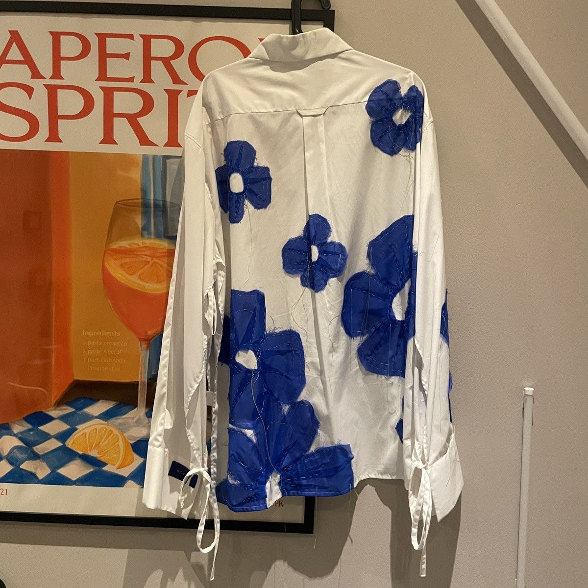 BOTTER Botter White Flower Open Over Shirt Size US M / EU 48-50 / 2 - 12 Thumbnail