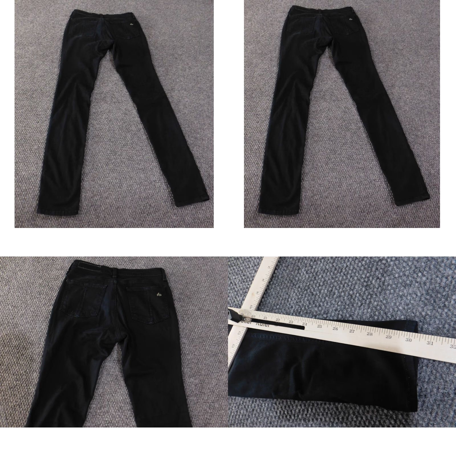 Rag & Bone rag bone jeans women size 25 legging black stretch denim retro Size 42" / US 20 - 8 Thumbnail