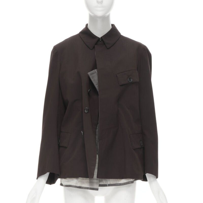 Comme des Garcons runway COMME DES GARCONS 1998 burgundy grey wool corset vest bundled blazer M Size M / US 6-8 / IT 42-44 - 1 Thumbnail