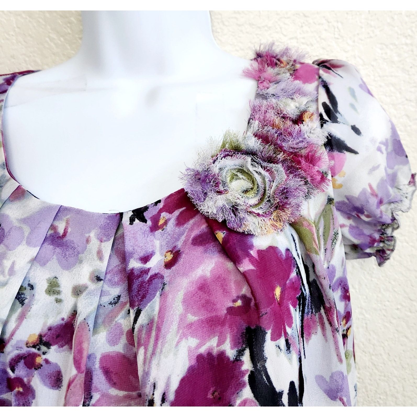 Other Sunny Leigh Purple Multicolor Floral Print Top PP SP Lined Size S / US 4 / IT 40 - 2 Thumbnail