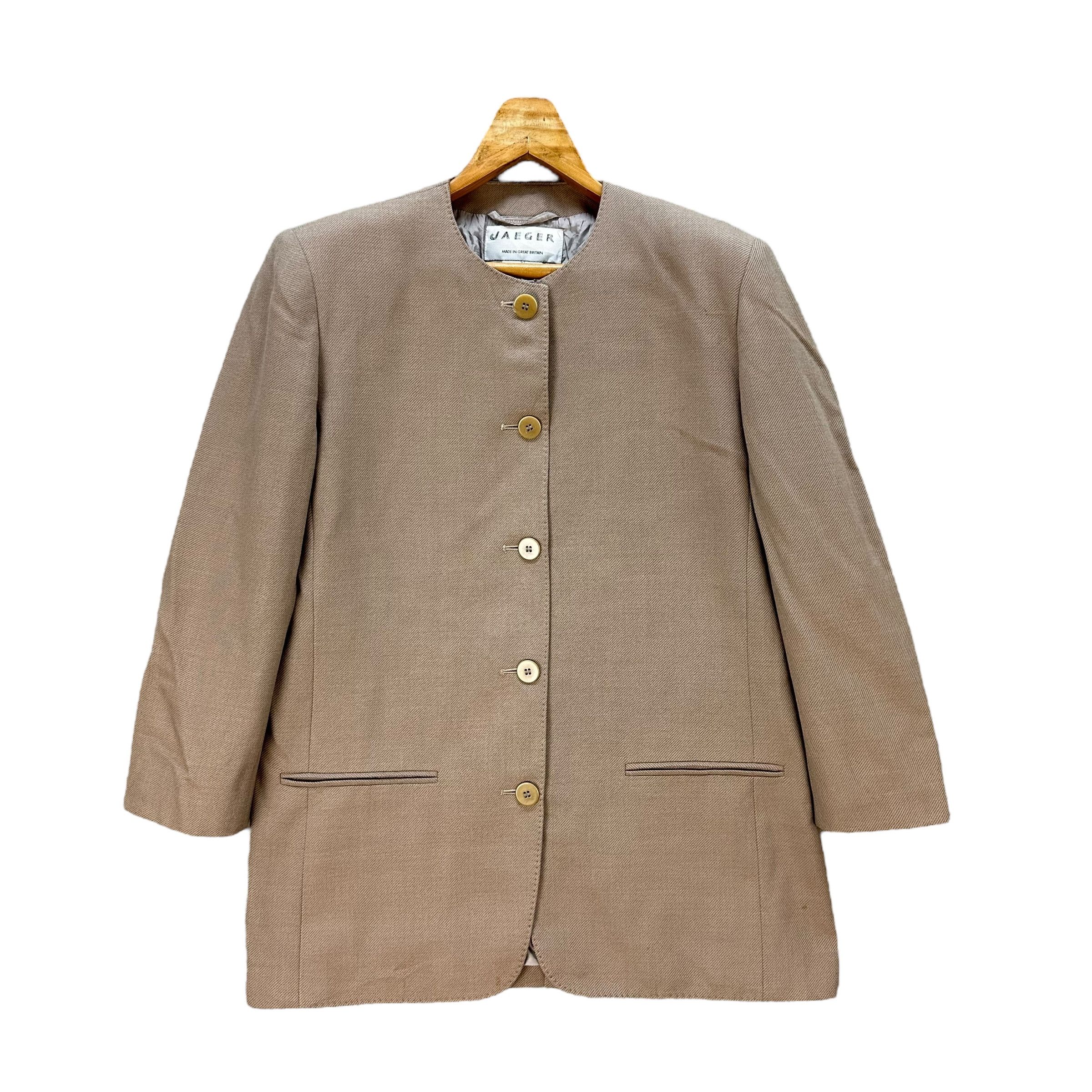 Jaeger Vintage Classic JAEGER Wool Button Coat Jacket #A80-1924 Size L / US 10 / IT 46 - 1 Thumbnail