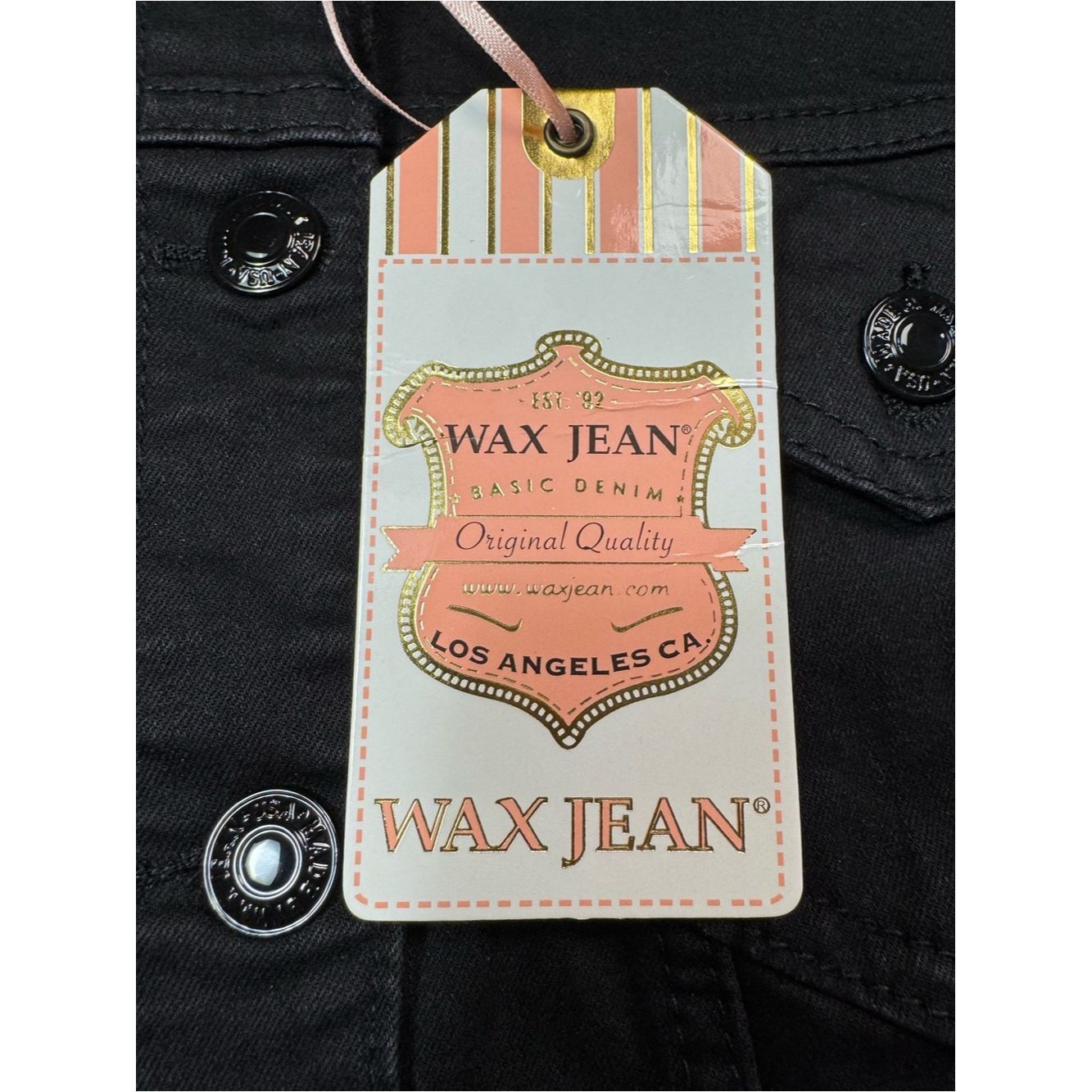 Other NWT New Wax Jean Black Denim Jacket Size XL Size XL / US 12-14 / IT 48-50 - 5 Thumbnail