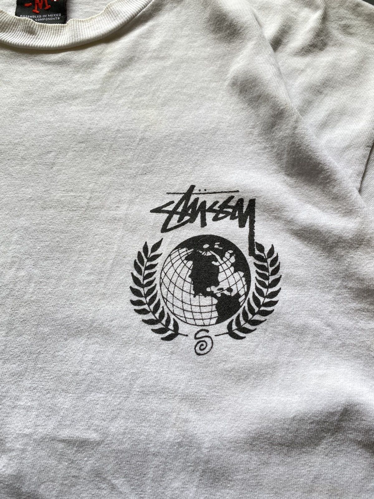 Stussy Vintage Stussy Globe Earth Distressed Tshirt Size US M / EU 48-50 / 2 - 4 Thumbnail