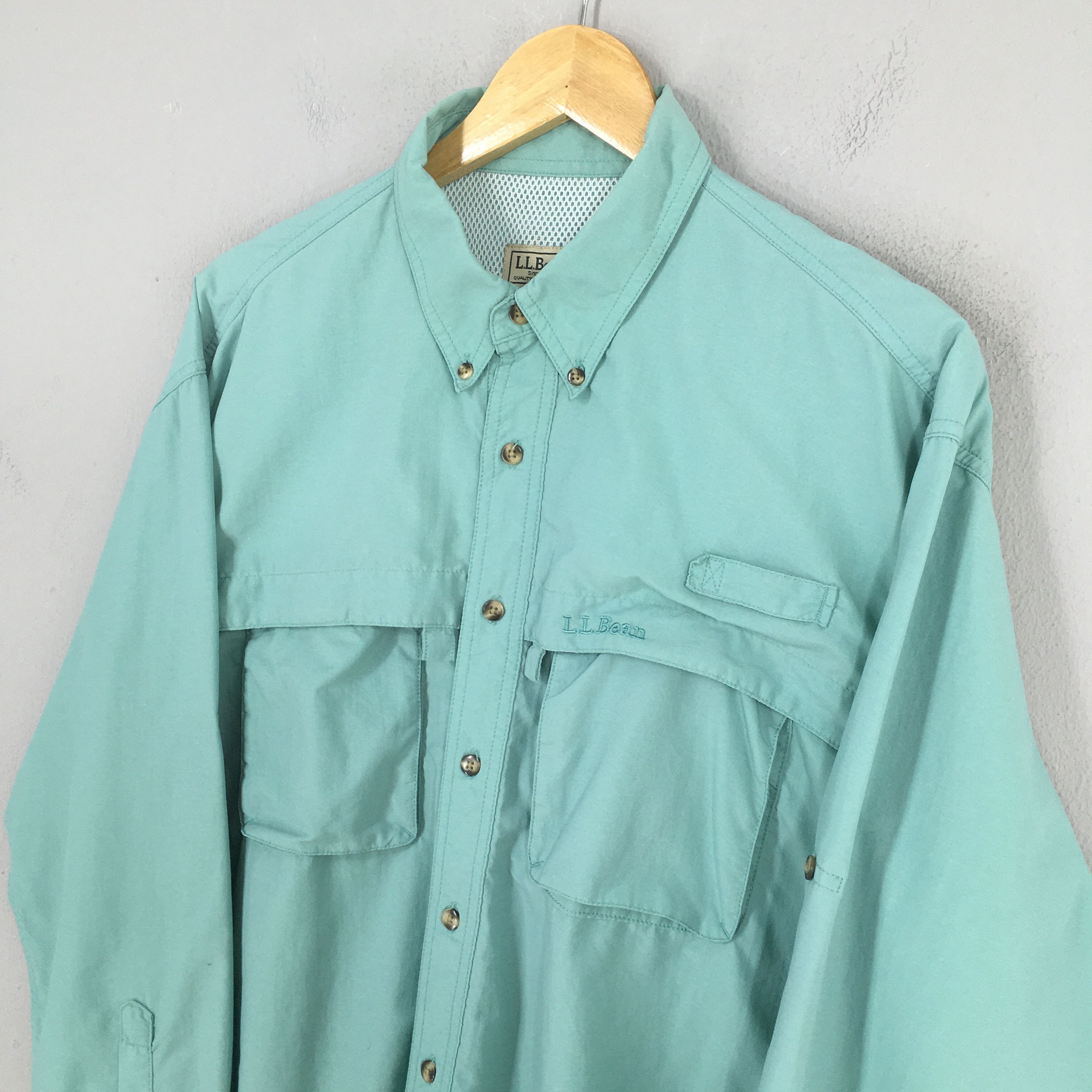 L.L. Bean Vintage L.L. Bean Turquoise Long-Sleeve Shirt Large Size US L / EU 52-54 / 3 - 3 Thumbnail