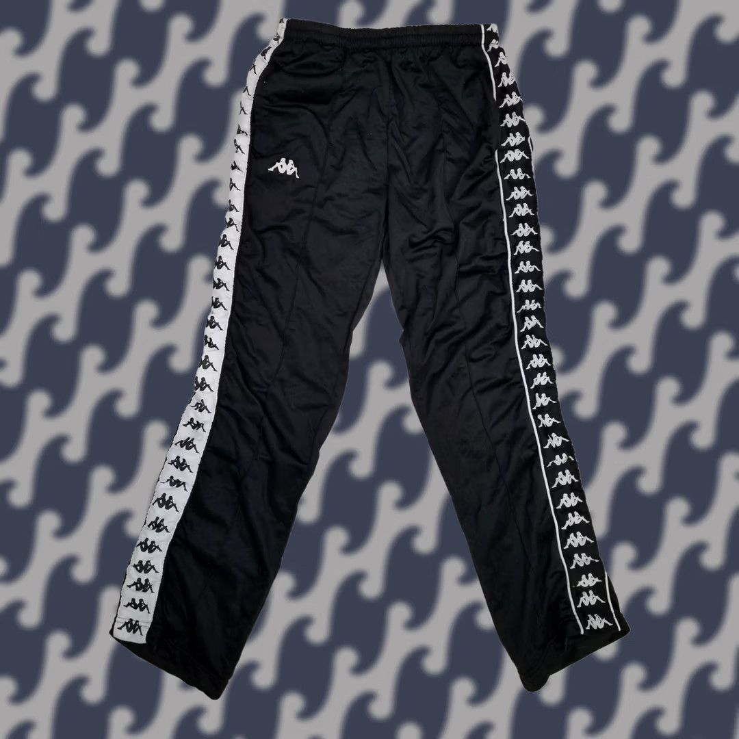 Kappa Kappa Black Track Pants Unisex Medium Jogger Classic Pants Athletic Size US 31 - 1 Thumbnail