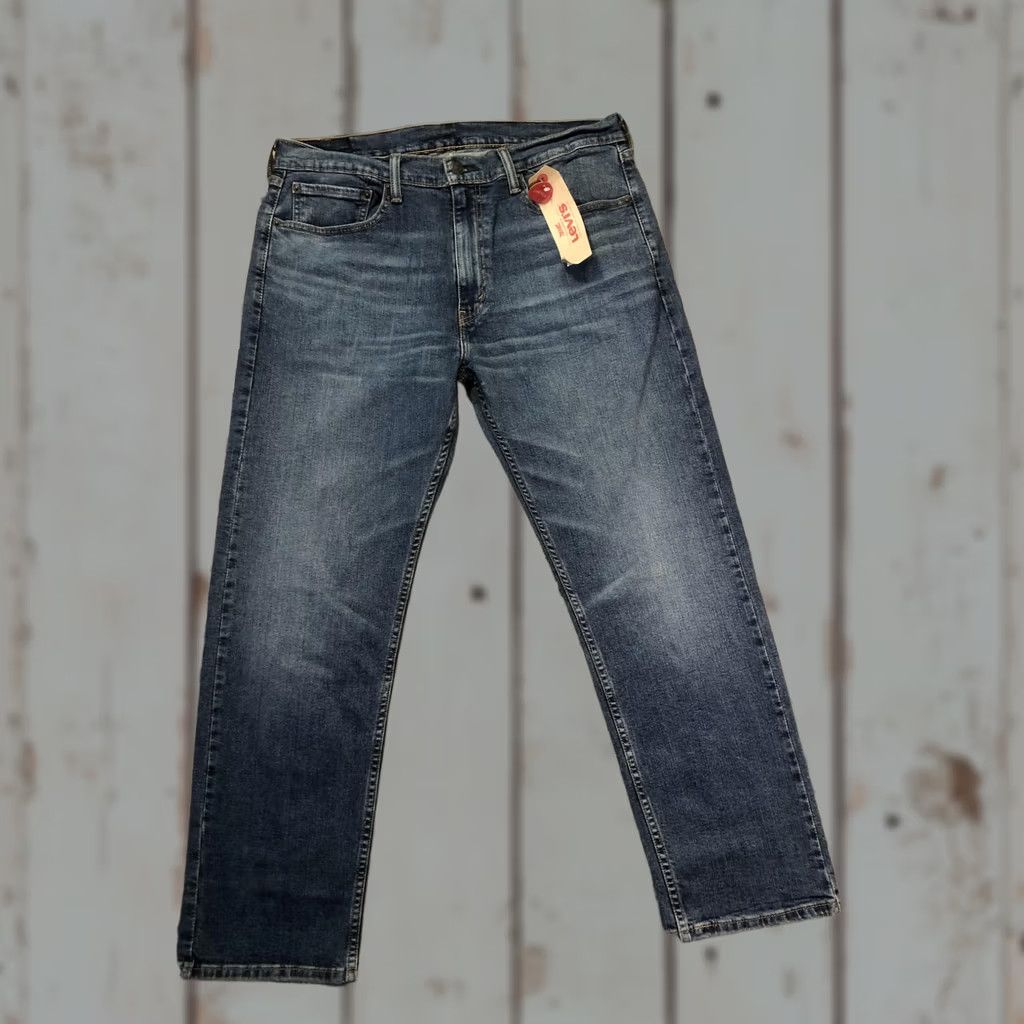 Levi's Levi's 505 Jeans Mens 36x30 Blue Medium Wash Regular Straight Zip Fly Denim Jeans Regular Fit Mens Size US 36 / EU 52 - 1 Thumbnail