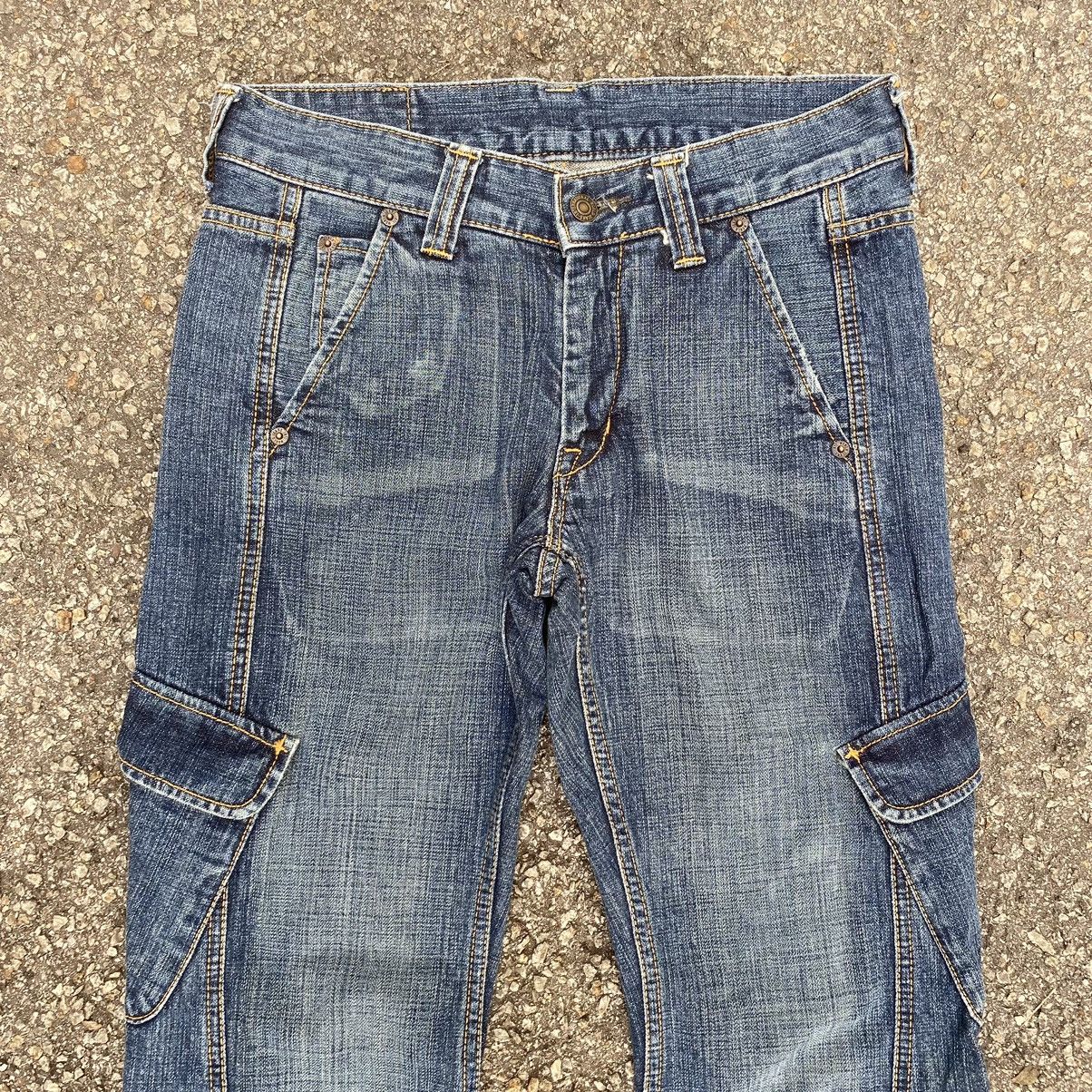 If Six Was Nine Flared Cargo Denim Brappers Boot Cut Jeans Low Rise Size US 28 / EU 44 - 4 Thumbnail