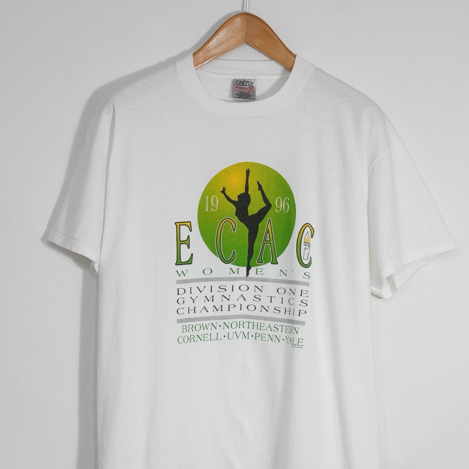 Vintage Vintage 90s ECAC Gymnastics Collegiate T Shirt XL - Champion Size US XL / EU 56 / 4 - 2 Thumbnail