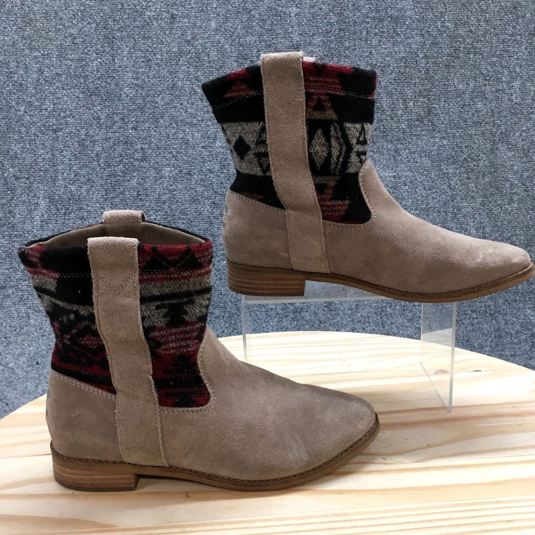 Toms TOMS Boots Womens 7.5 Laurel Desert Ankle Bootie Multicolor Pull On Block 740616 Size US 8 / IT 38 - 2 Thumbnail