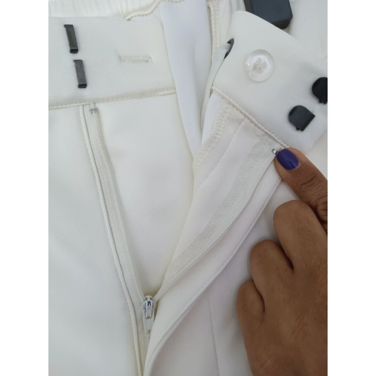 Vintage VINTAGE Stylus X Ladarius Campbell Ivory Flat Front Pants Men Stretch Back Elastic XXL Size US 39 - 3 Thumbnail
