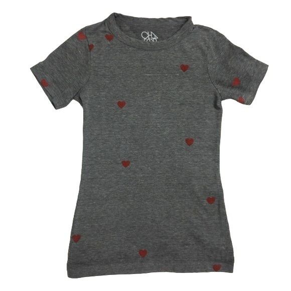 Chaser Brand Chaser Heather Grey Love Tee With Red Heart Print Size XS / US 0-2 / IT 36-38 - 3 Thumbnail