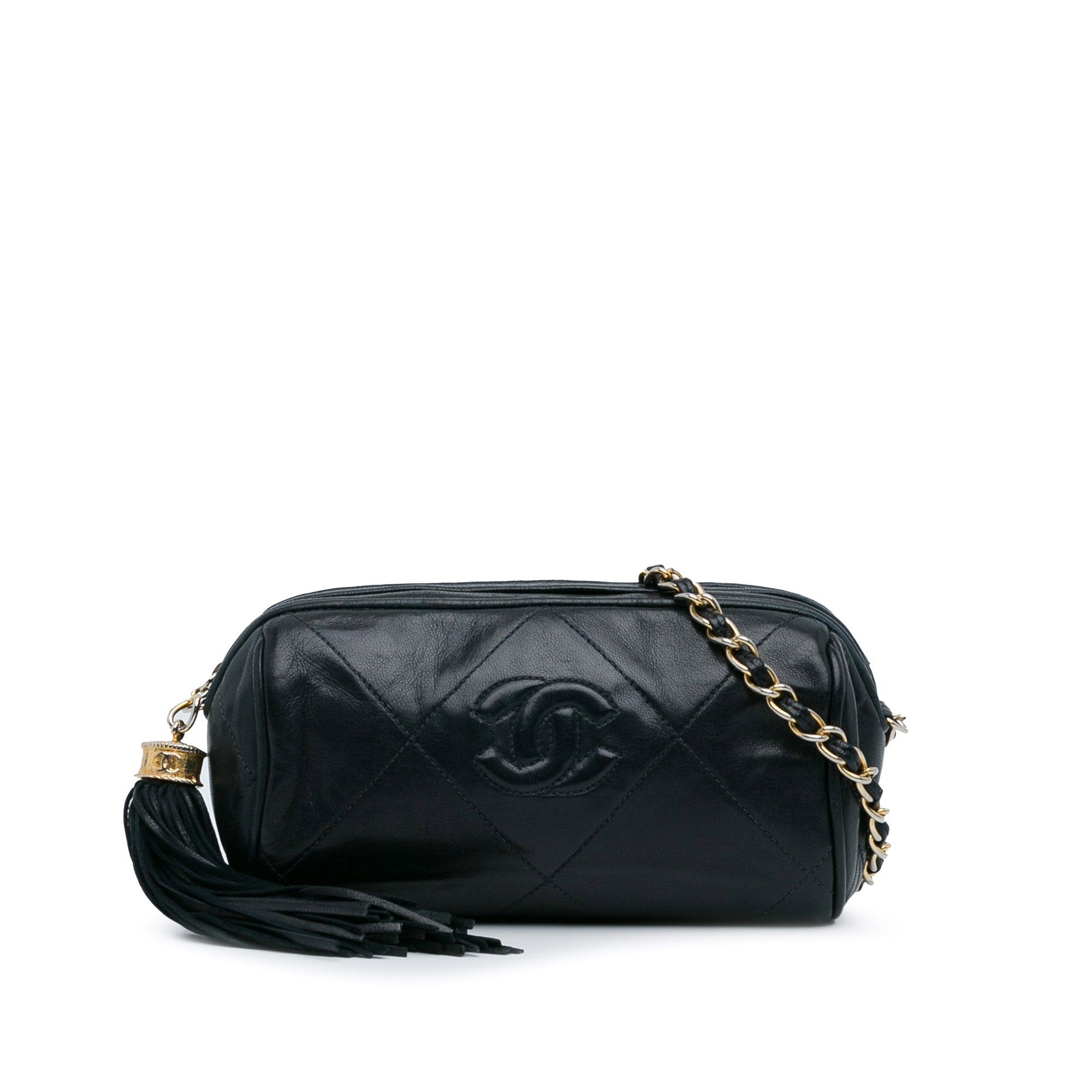 Chanel Chanel CC Lambskin Tassel Shoulder Bag Blue Size ONE SIZE - 1 Thumbnail