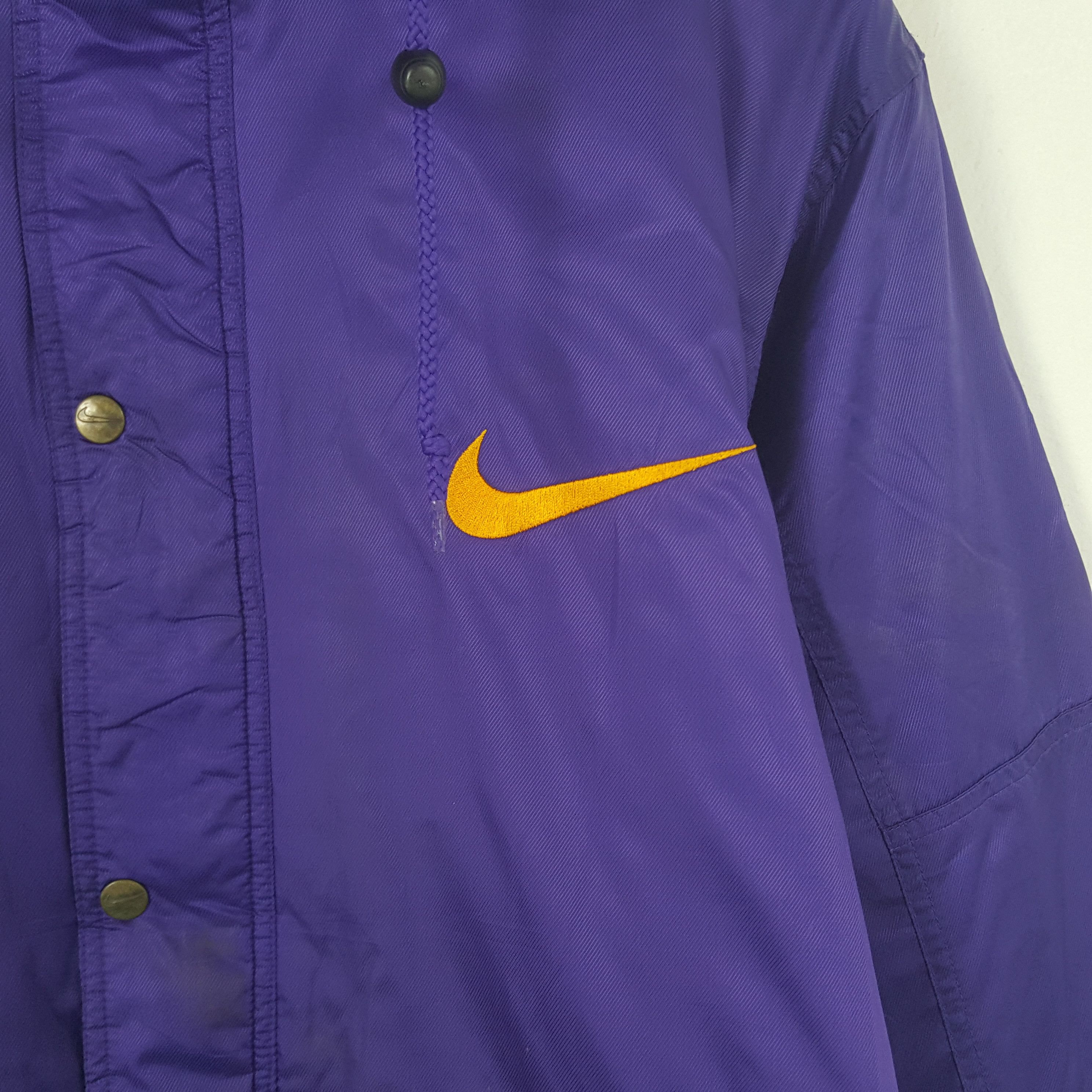 Nike × Vintage Vintage Nike Swoosh Zipper Long Winter Jacket Size US L / EU 52-54 / 3 - 4 Thumbnail
