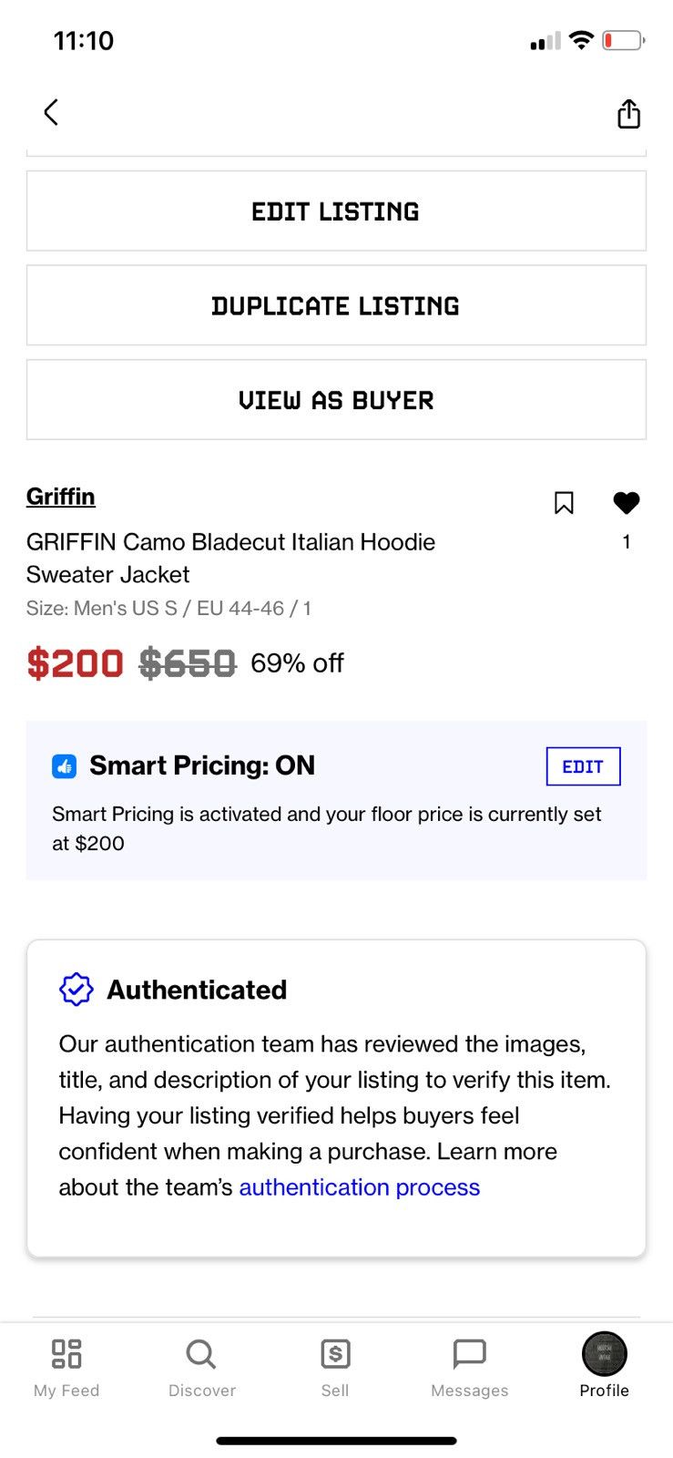 Griffin GRIFFIN Camo Bladecut Italian Hoodie Sweater Jacket Size US S / EU 44-46 / 1 - 11 Thumbnail