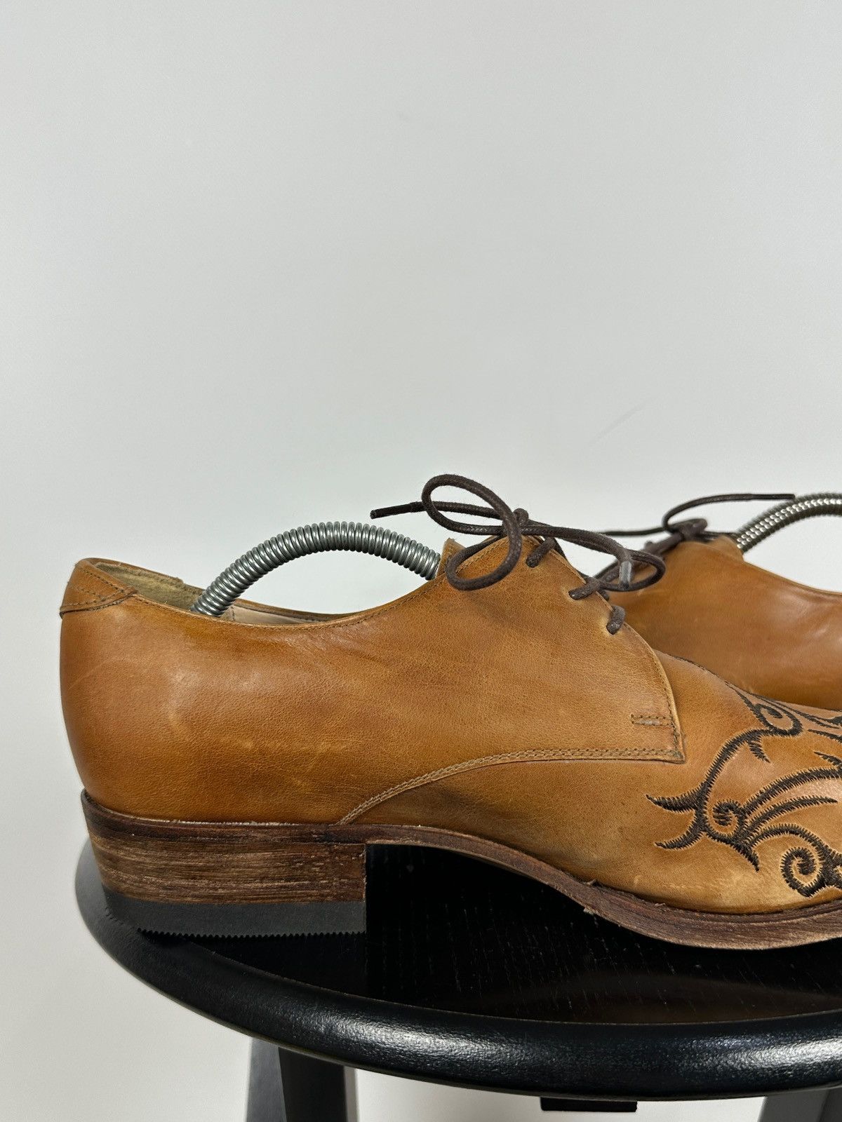 Sendra 7650 Sendra Brown Leather Embroidered Western Derby Shoes Size US 7 / EU 40 - 17 Thumbnail