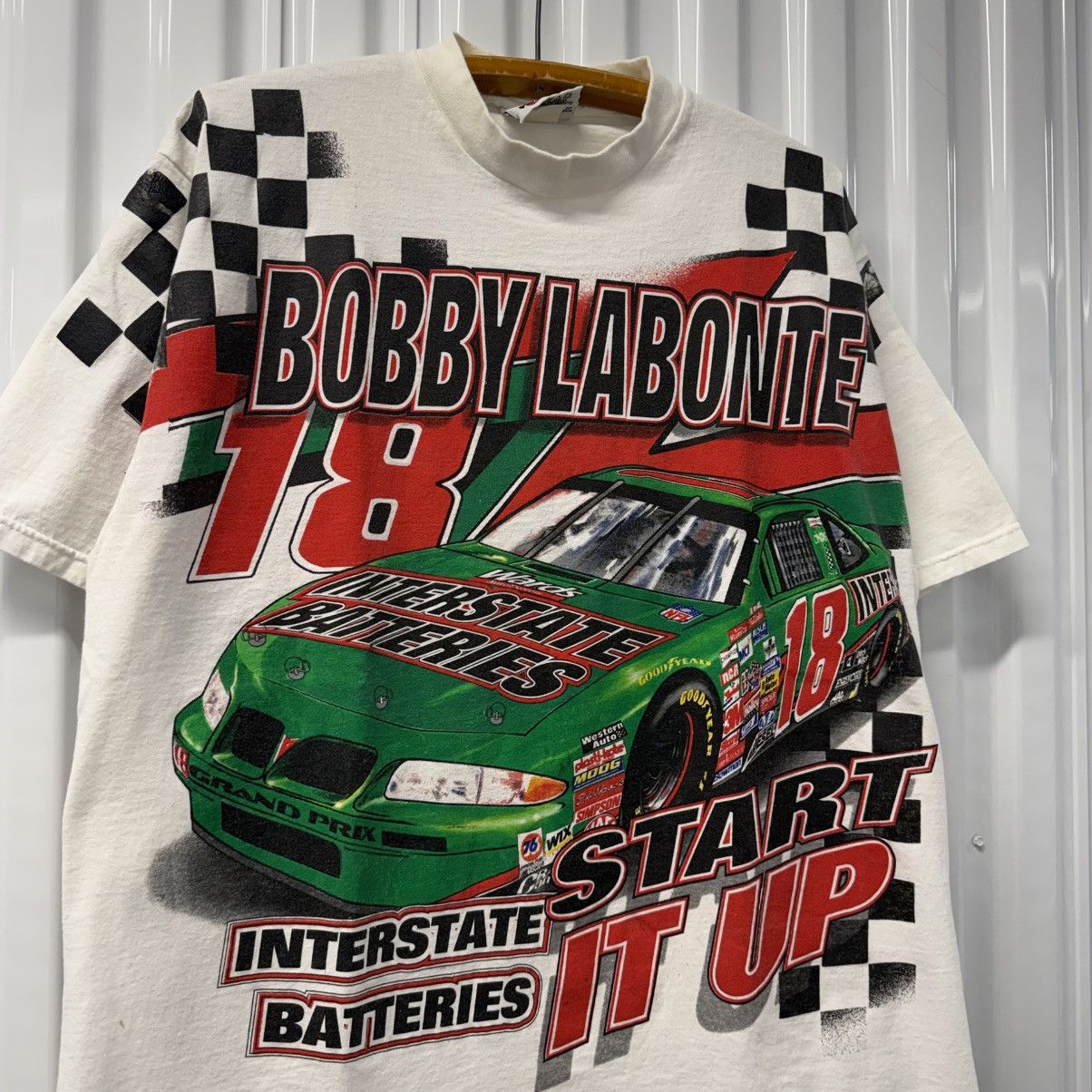 NASCAR × Vintage Crazy Vintage 90s NASCAR Bobby Labonte All Over Print Tee Size US XL / EU 56 / 4 - 1 Thumbnail