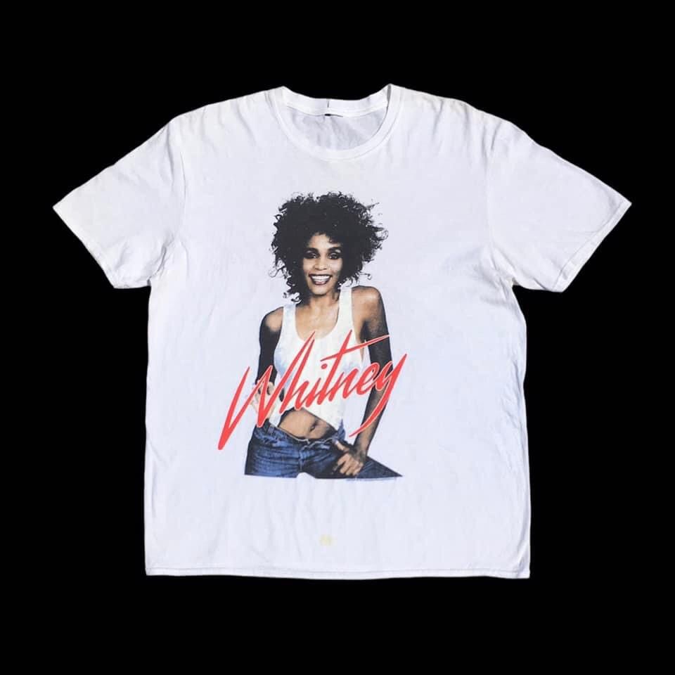 image of Band Tees x Rap Tees Whitney Houston in White, Men's (Size Large)