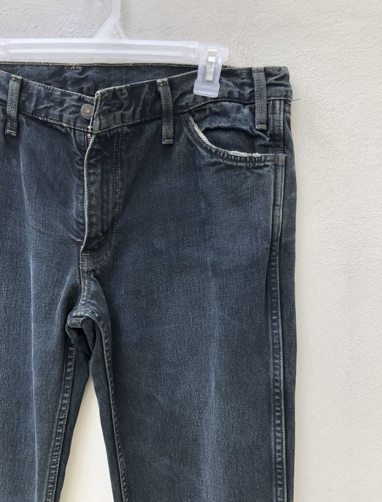 Levi's Vintage Clothing VTG 00s Levi’s 606 Big E Orange Tab Waxed Denim Slim Jeans Size US 33 - 12 Thumbnail