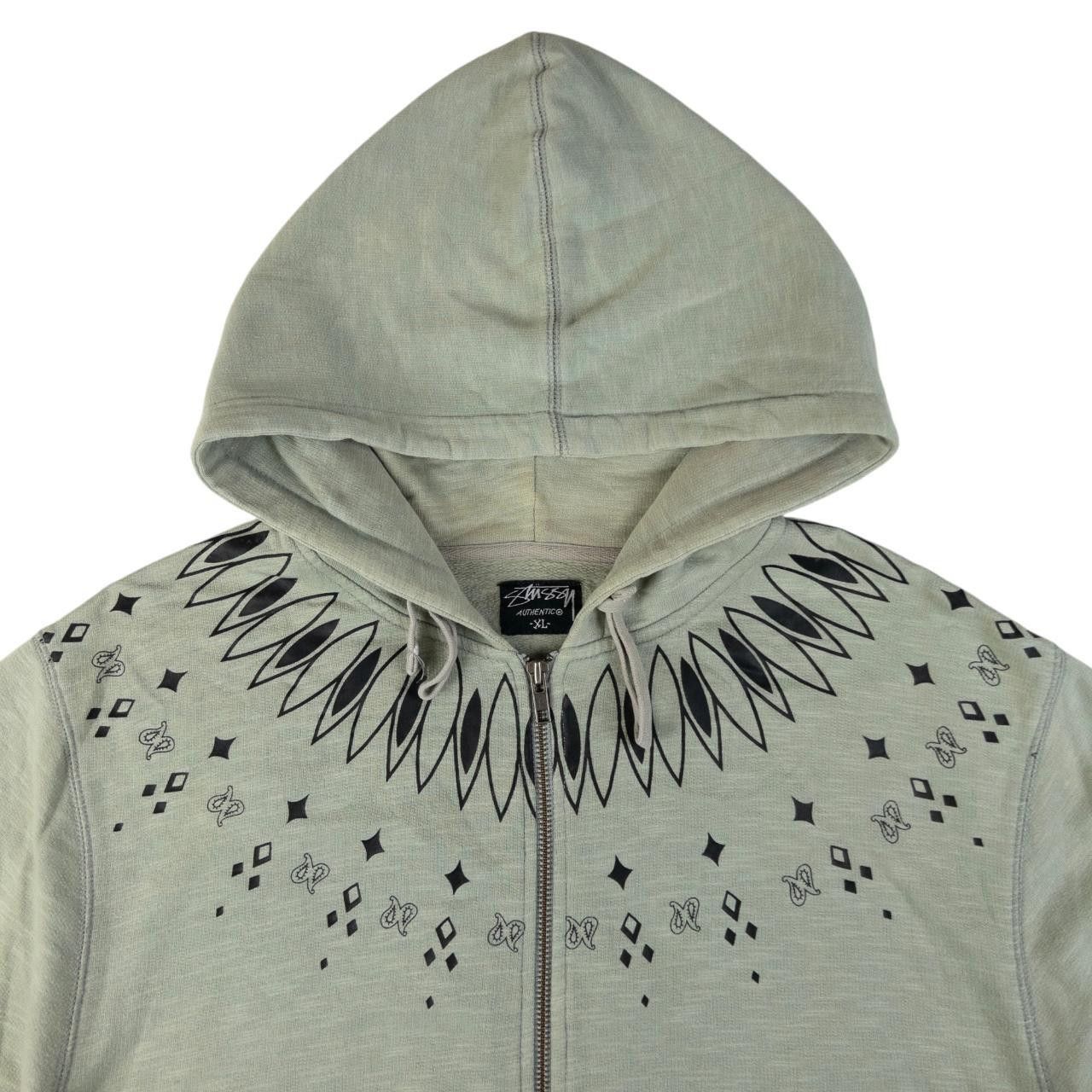 Stussy Vintage Stussy Pattern Zip Up Hoodie Size XL Size US XL / EU 56 / 4 - 4 Thumbnail