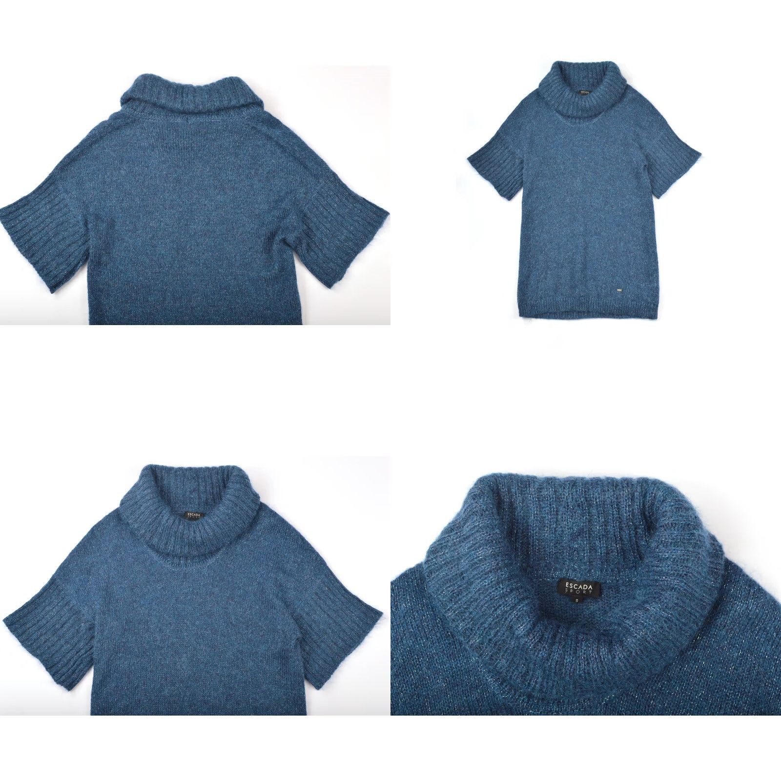 Escada Escada Sport Sandrine Storm High Neck Mohair Wool Sweater S Blue Womens 90s Fashion Tunic 5003104 Size S / US 4 / IT 40 - 8 Thumbnail