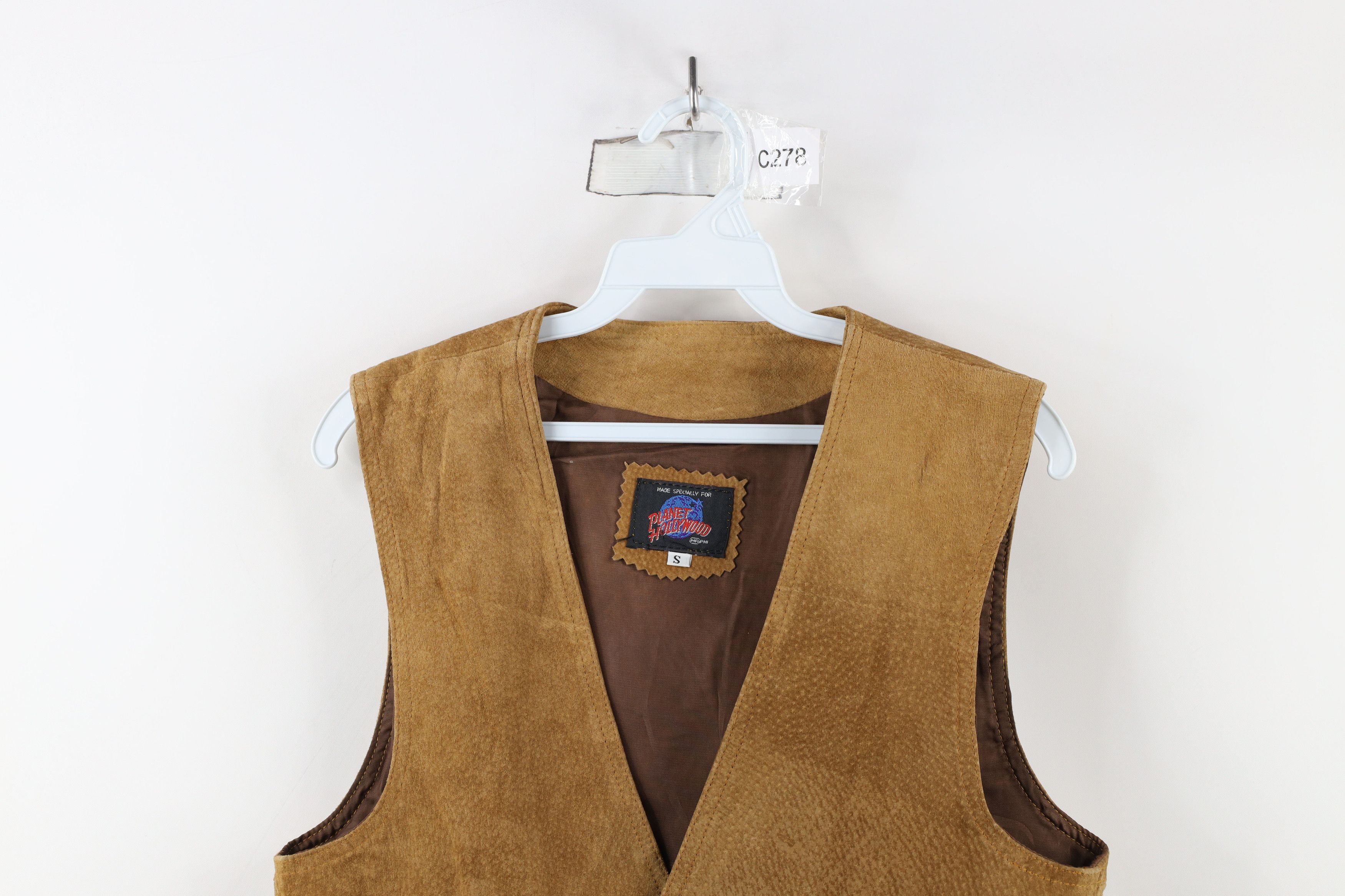 Vintage Vintage 90s Planet Hollywood Cancun Buckle Back Leather Vest Size US S / EU 44-46 / 1 - 2 Thumbnail