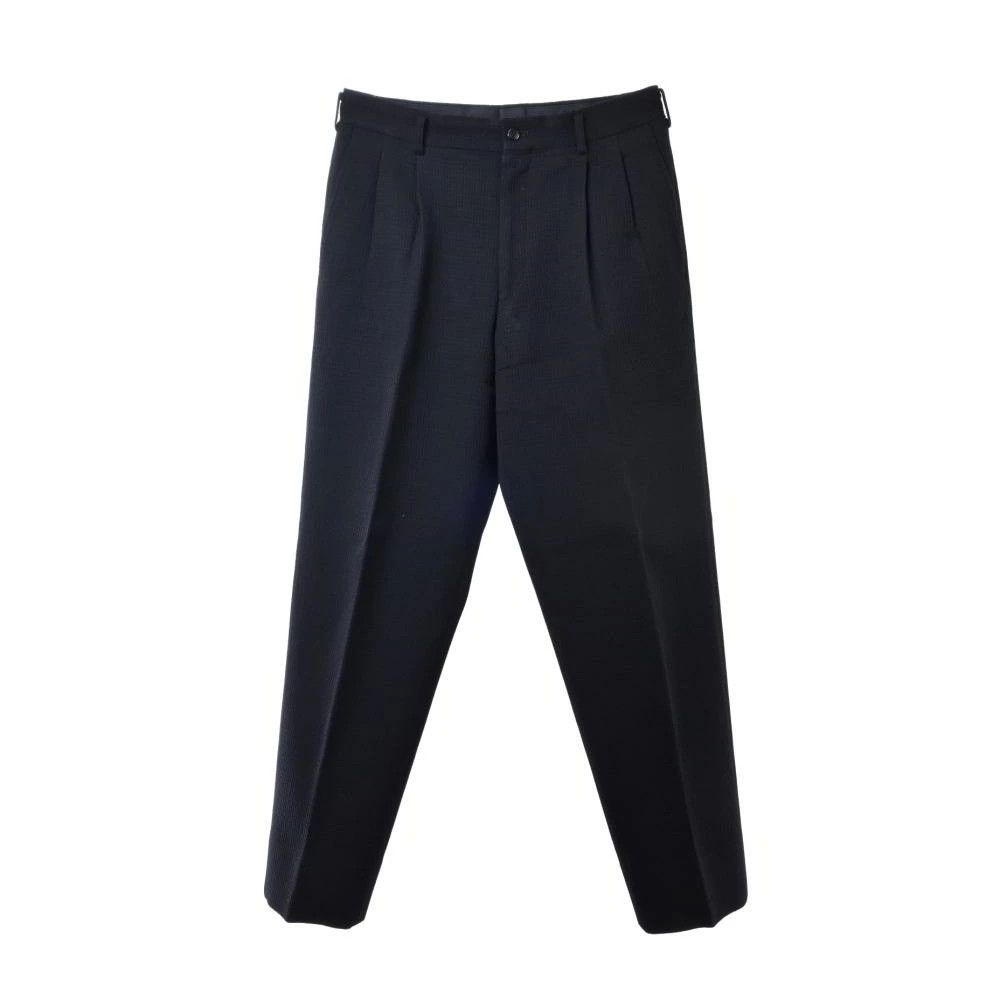 Casual Pants Wool Slacks 2 Tuck Zipper Long Length Black