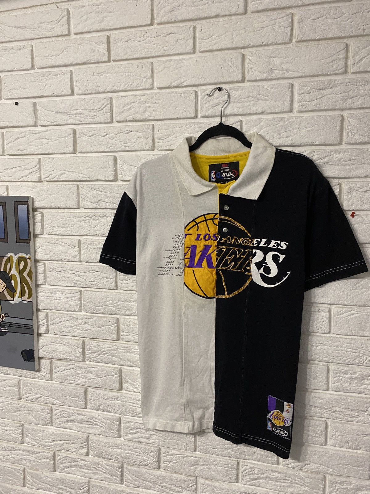 NBA vintage Los Angeles Lakers by UNK NBA Big Logo Polo Shirt Size US M / EU 48-50 / 2 - 1 Thumbnail