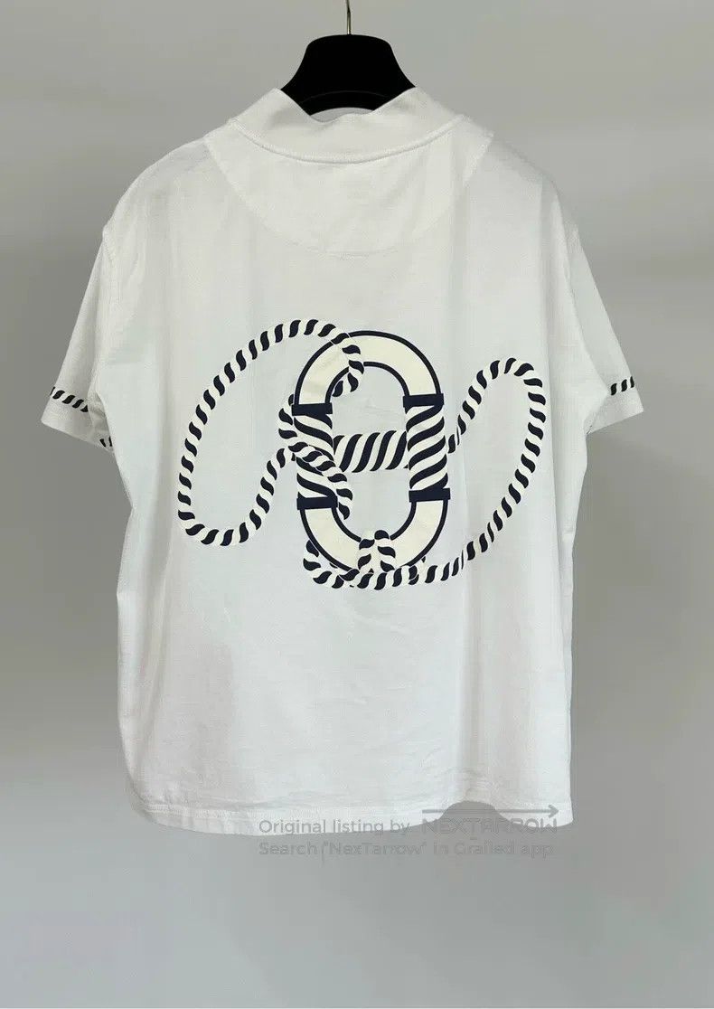 Hermes Hermes White Printed Short Sleeve T-Shirt Top Size XS / US 0-2 / IT 36-38 - 1 Thumbnail