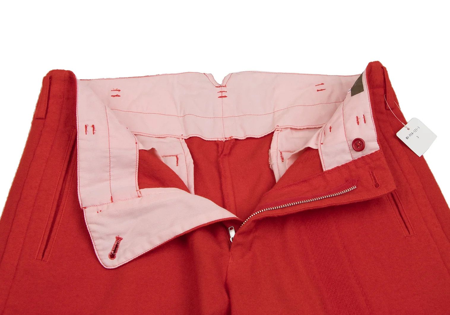 Jean Paul Gaultier Wool Dyed Striped Pants in Red Size 3 Size US 34 / EU 50 - 5 Thumbnail
