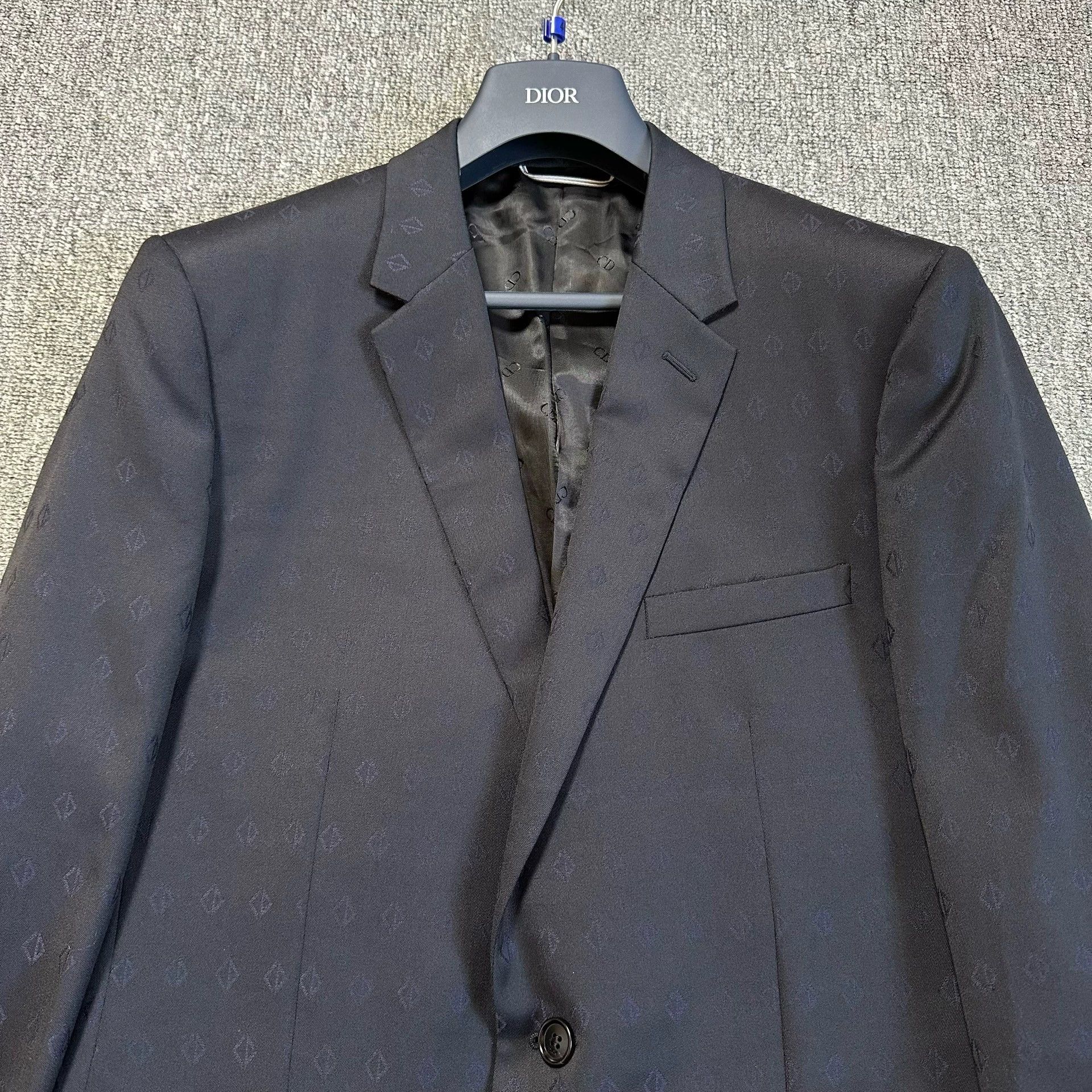 Dior dior dark pattern logo wool suit jacket Size US L / EU 52-54 / 3 - 3 Thumbnail